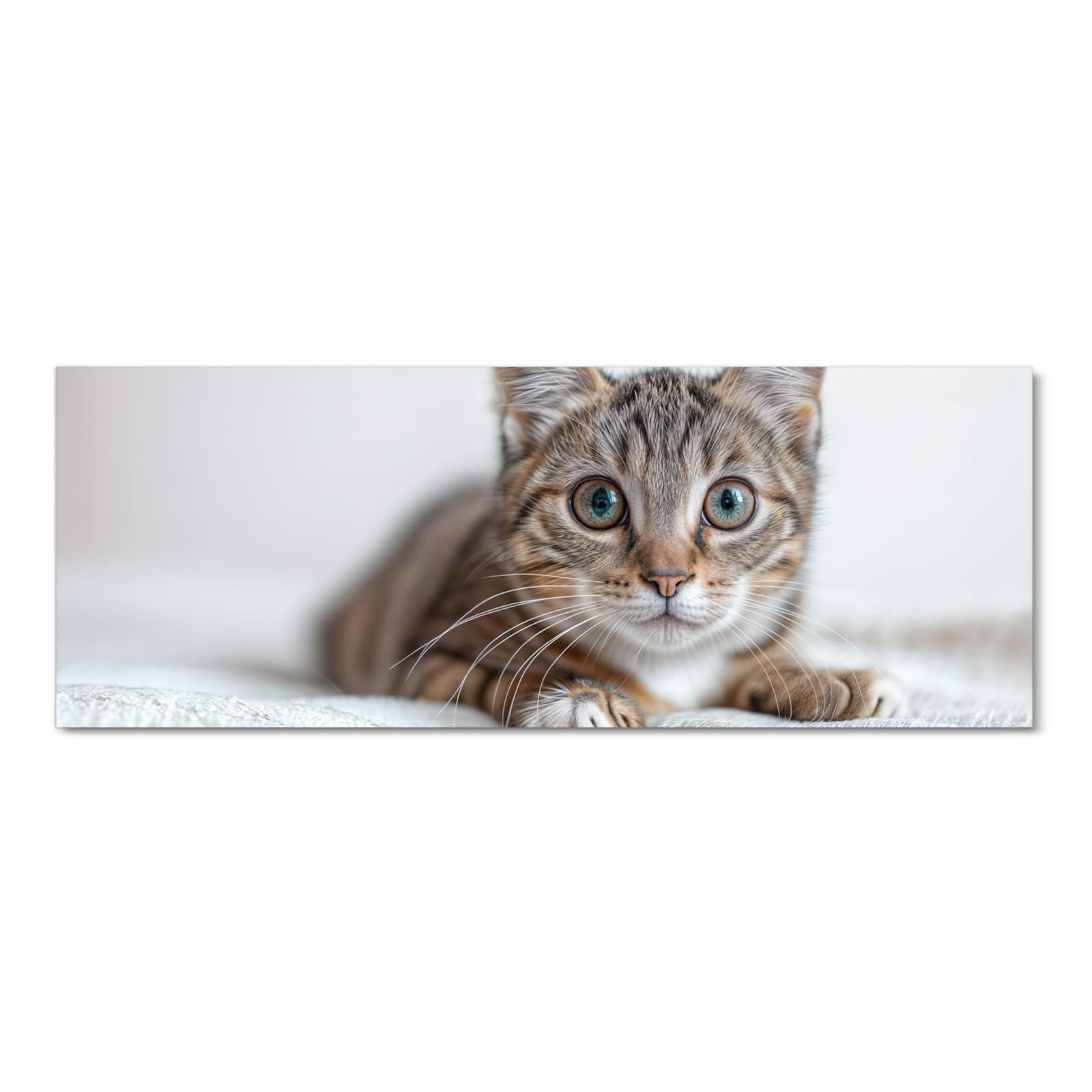 Bodenschonender Küchenteppich mit Motiv Süße Kleine Katze in Frontansicht