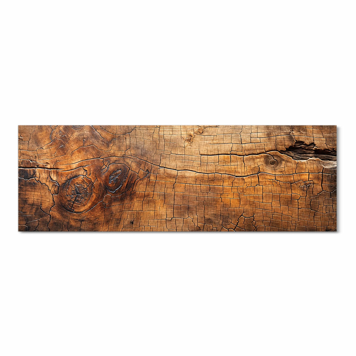 Bodenschonender Teppich fürs Esszimmer mit Motiv Vintage Holzmaserung in Frontansicht, waschbar