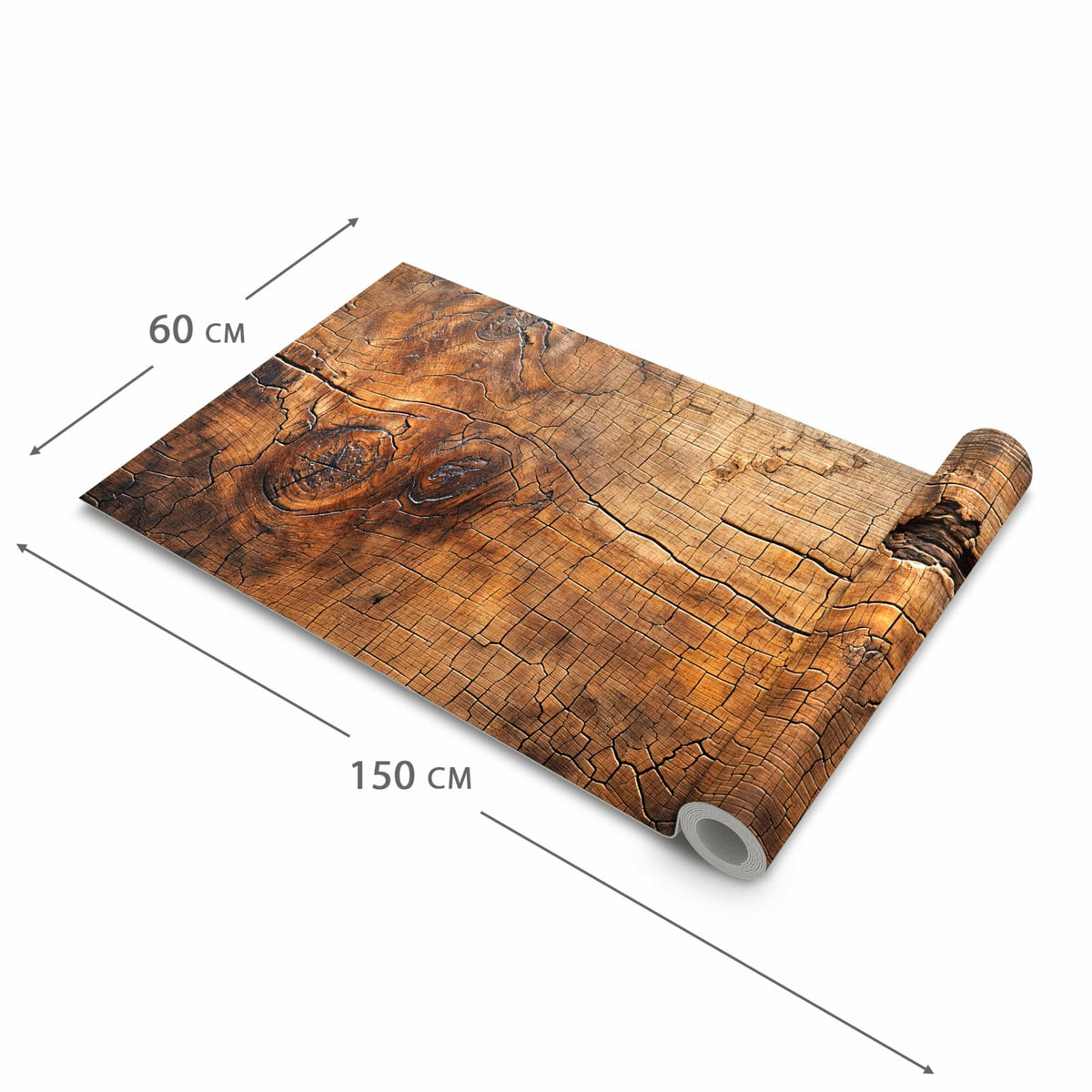 Pflegeleichter moderner Küchenläufer mit Motiv Vintage Holzmaserung in der Grösse 80x280 cm