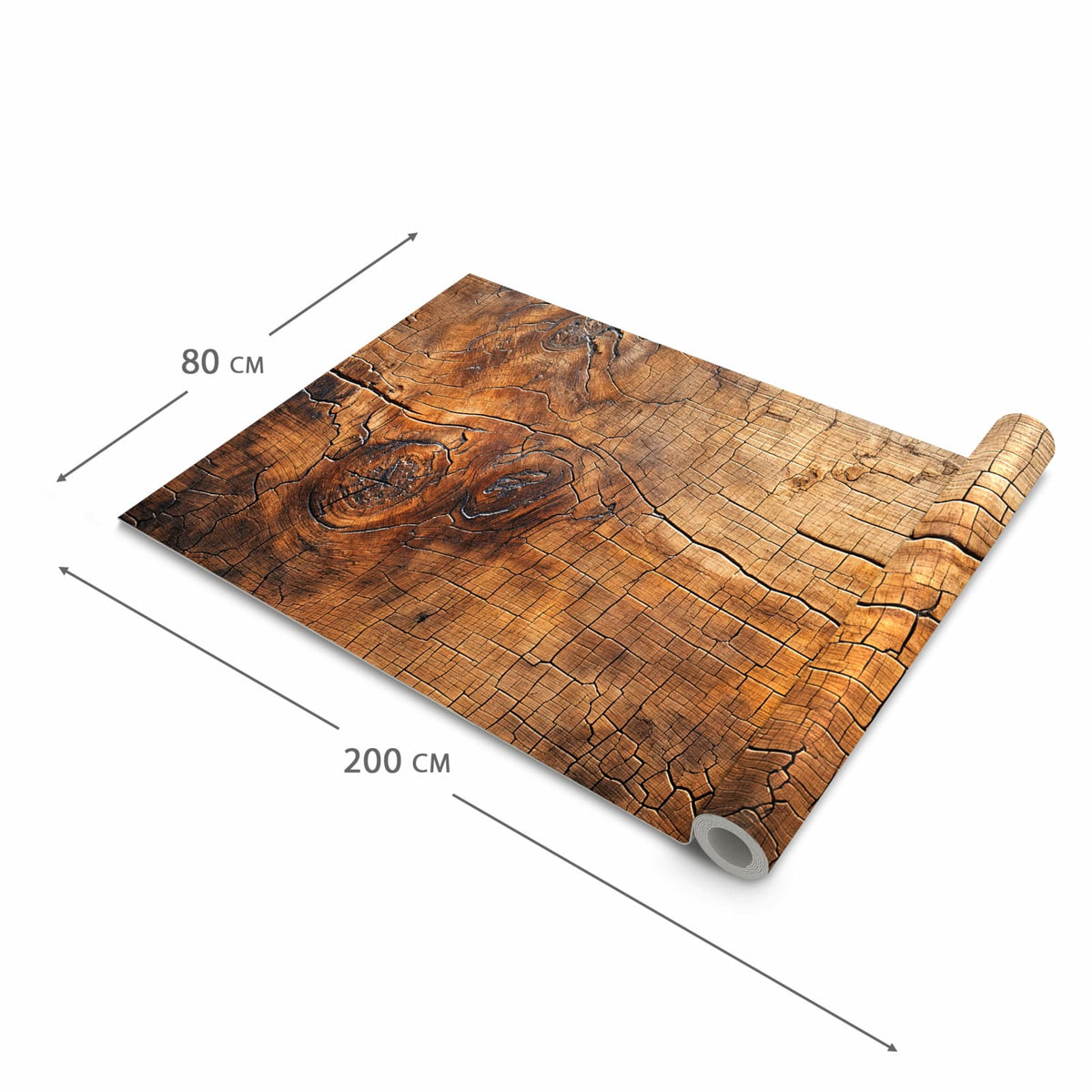 Rutschfester Küchenteppich mit Motiv Vintage Holzmaserung in der Grösse 80x280 cm