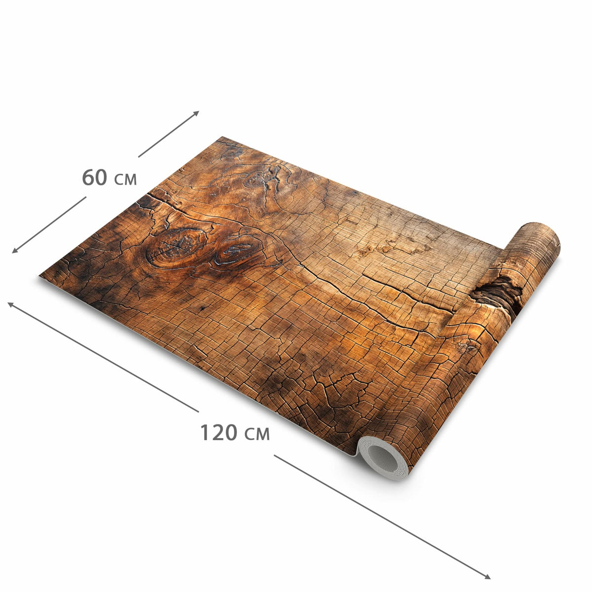 Waschbarer rutschfester Küchenläufer mit Motiv Vintage Holzmaserung in der Grösse 80x280 cm