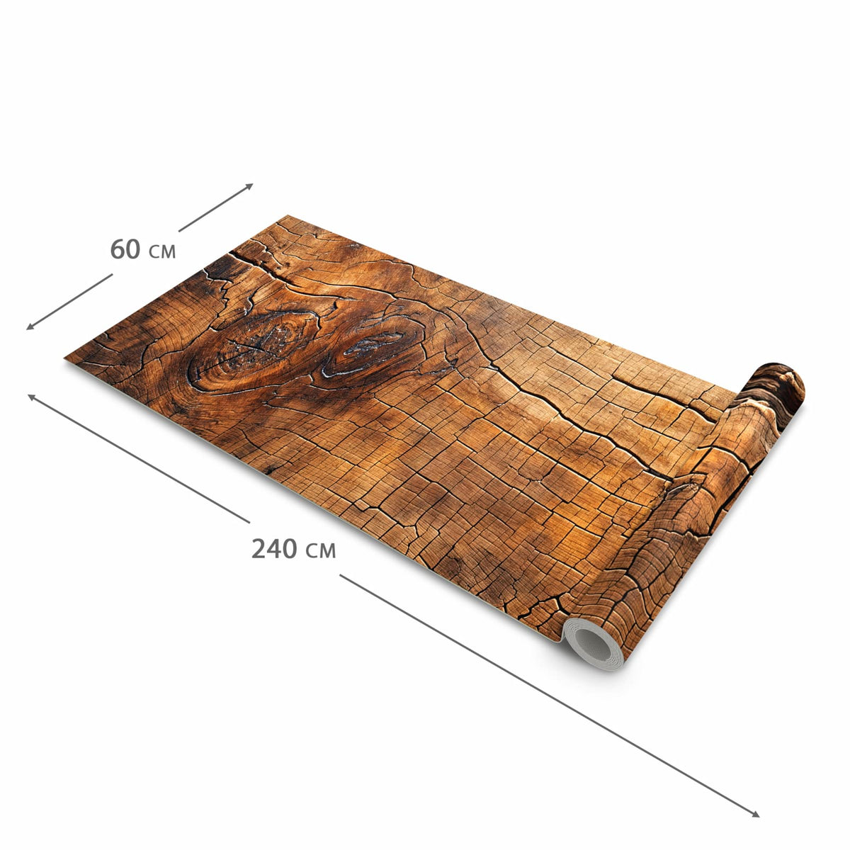 Hygienischer abwaschbarer Küchenteppich mit Motiv Vintage Holzmaserung in der Grösse 80x280 cm