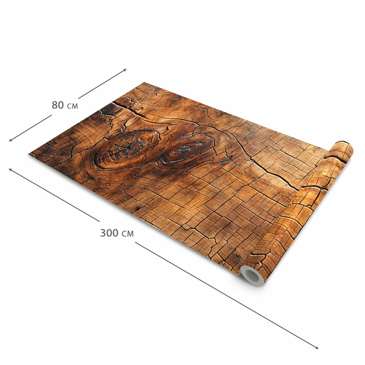 Küchenläufer mit Motiv Vintage Holzmaserung in der Grösse 80x280 cm für Ordnung & Übersicht