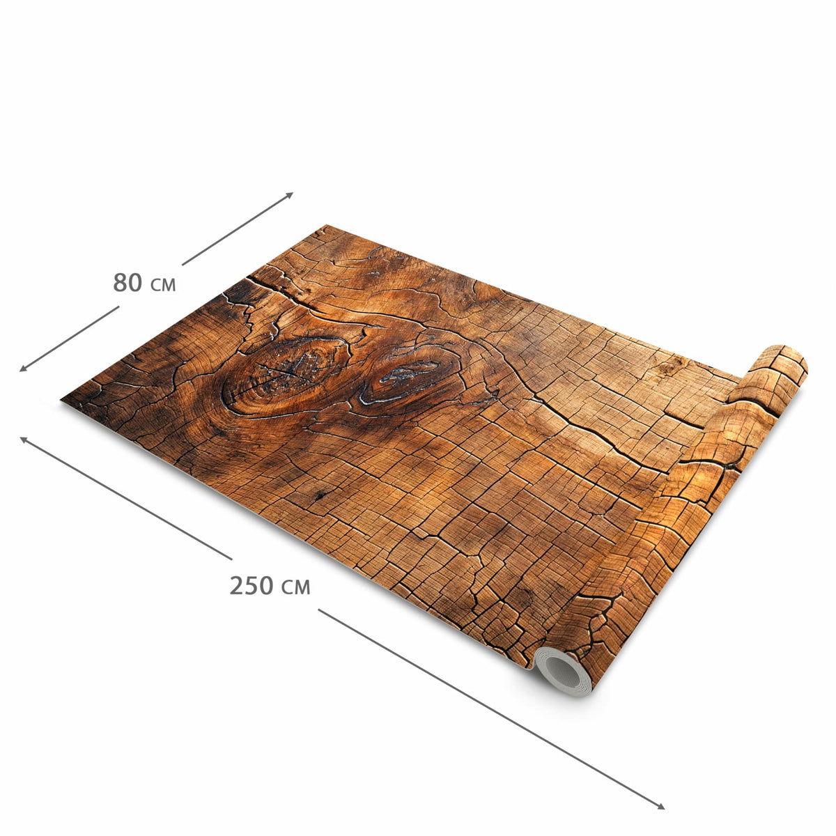 Feuchtigkeitsresistenter Teppich für die Küche mit Motiv Vintage Holzmaserung in der Grösse 80x280 cm