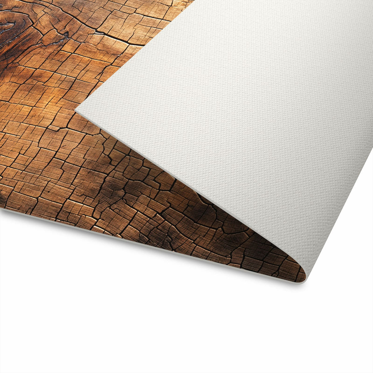 Strapazierfähiger rutschfester Küchenteppich mit Motiv Vintage Holzmaserung in Unterseite