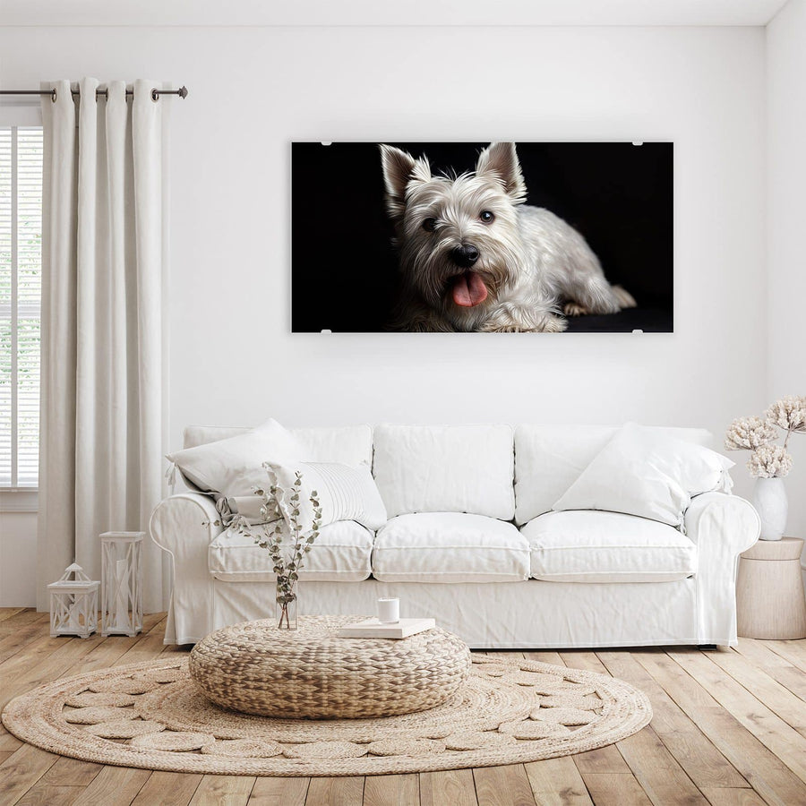 Maße Wandbild - Weißer Terrier - Querformat