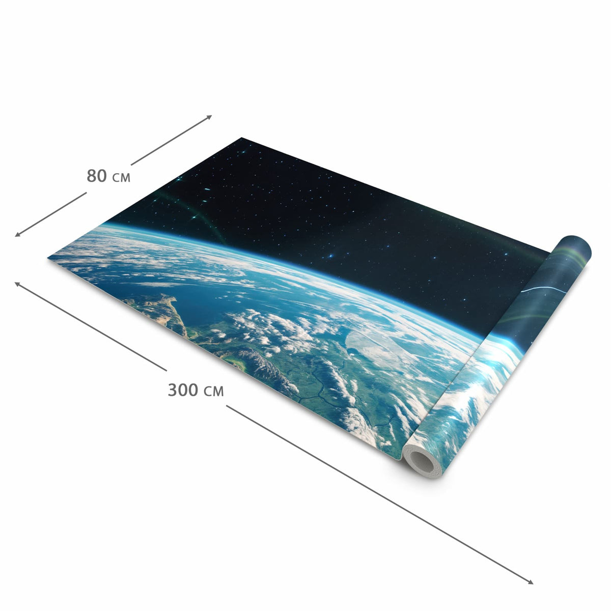 Farbbeständiger Küchenteppich mit Motiv Blick Auf Die Erde in der Größe 80x280 cm