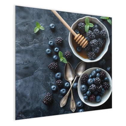 Magnettafel mit dem Motiv Beeren mit Honig