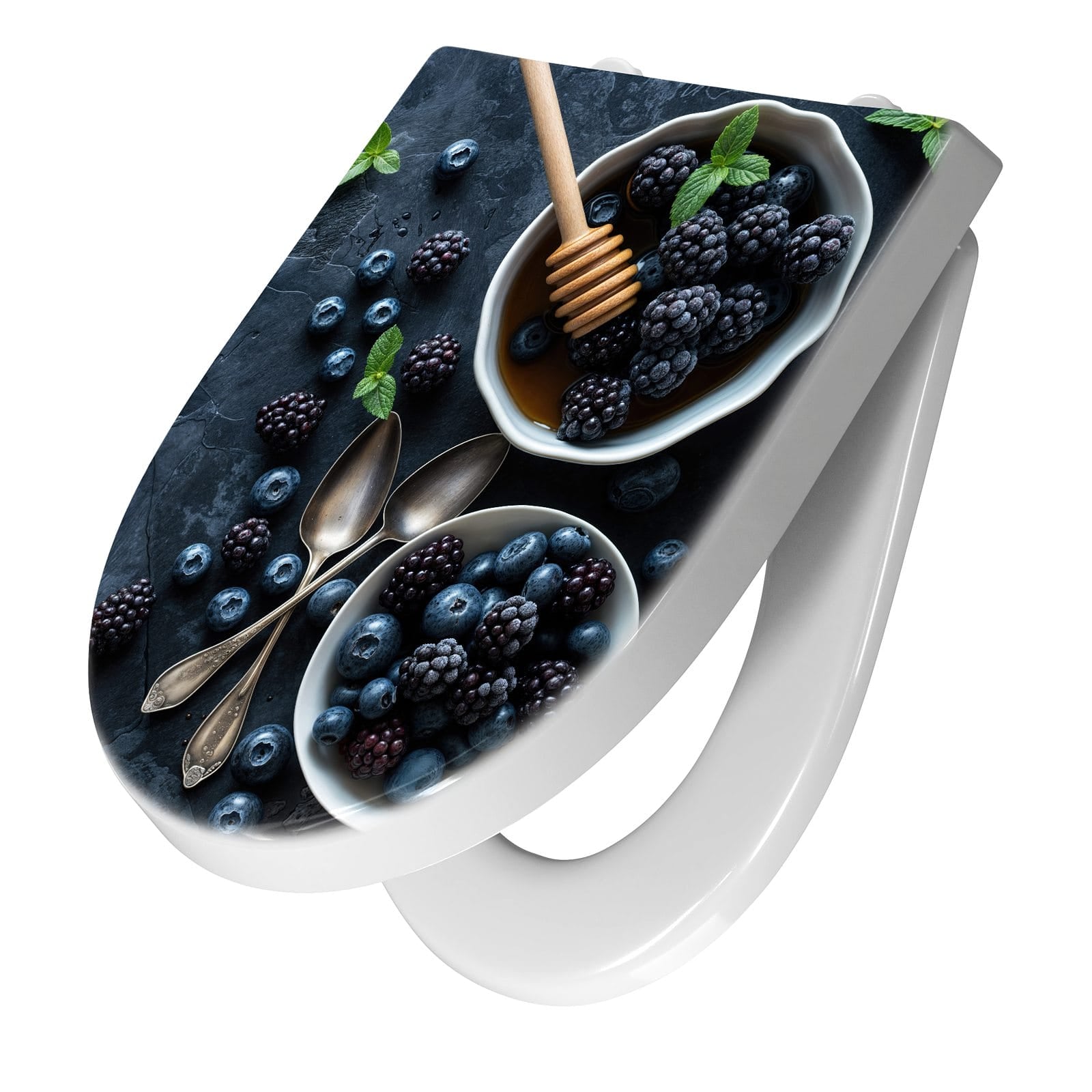 WC-Sitz mit Absenkautomatik Blaubeeren Stillleben