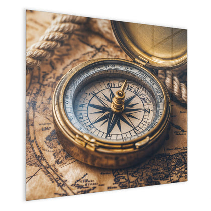 Magnettafel mit dem Motiv Kompass auf Karte
