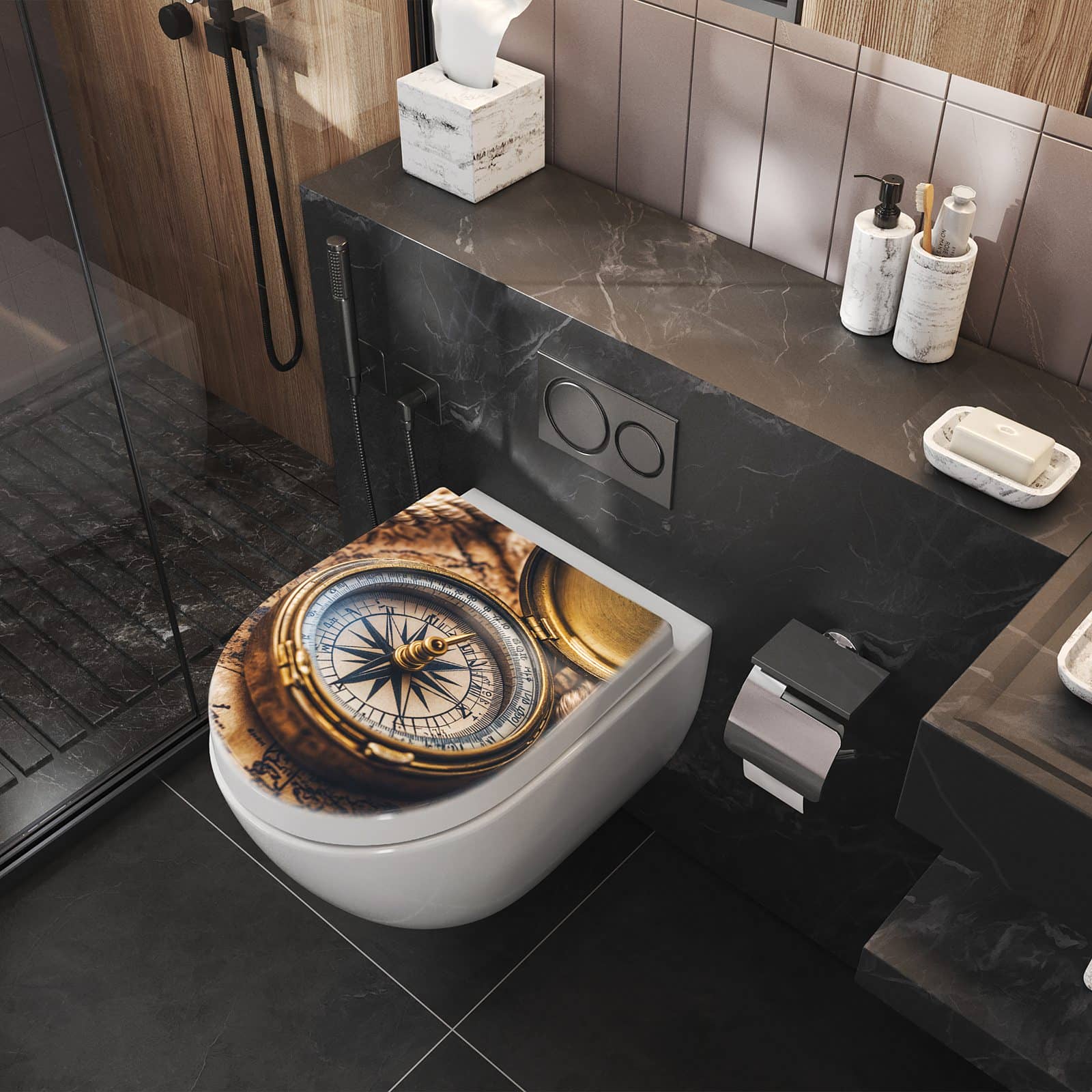 WC-Sitz mit Absenkautomatik Kompass auf Karte