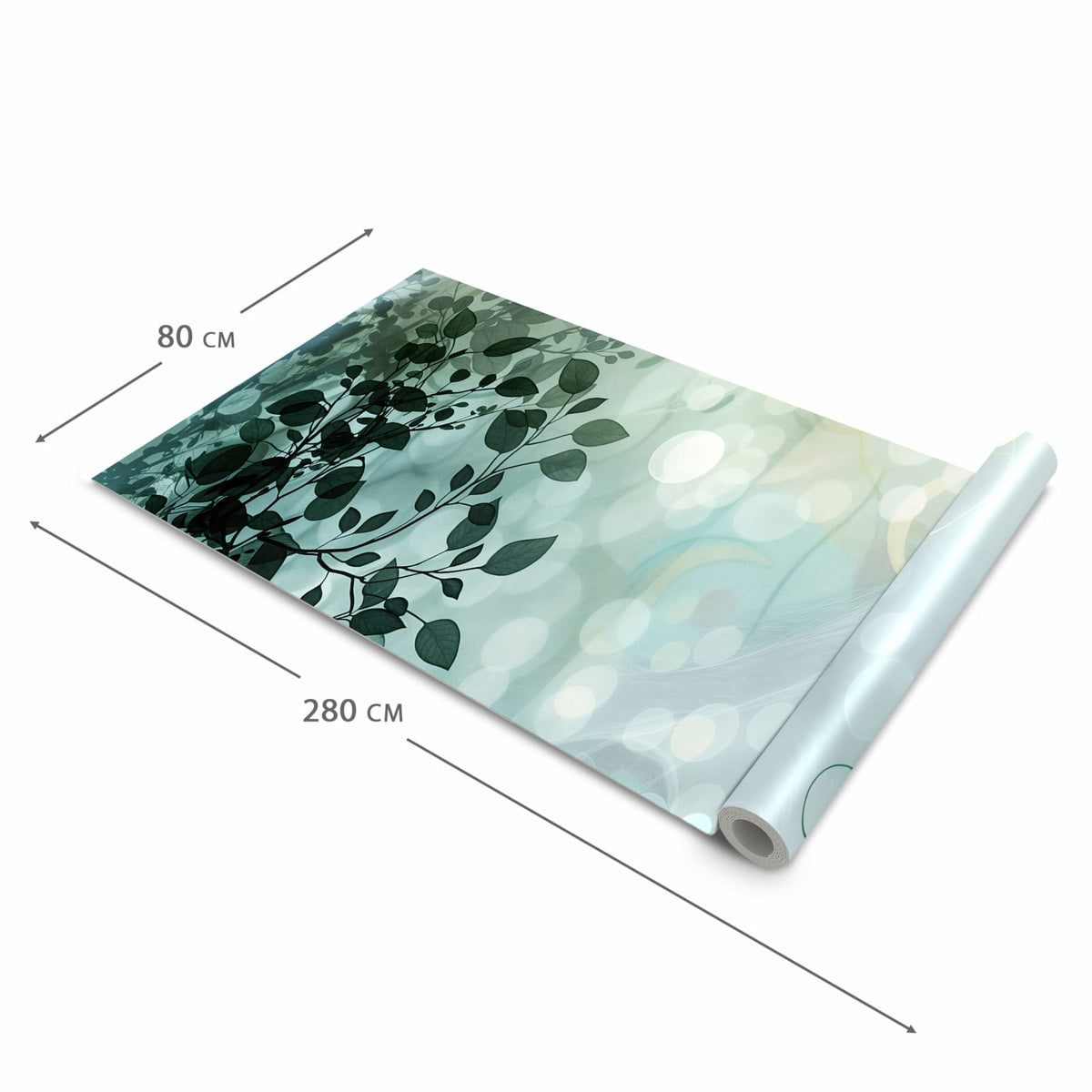 Strapazierfähiger Küchenläufer mit Motiv Blättertraum in der Grösse 60x300 cm, waschbar