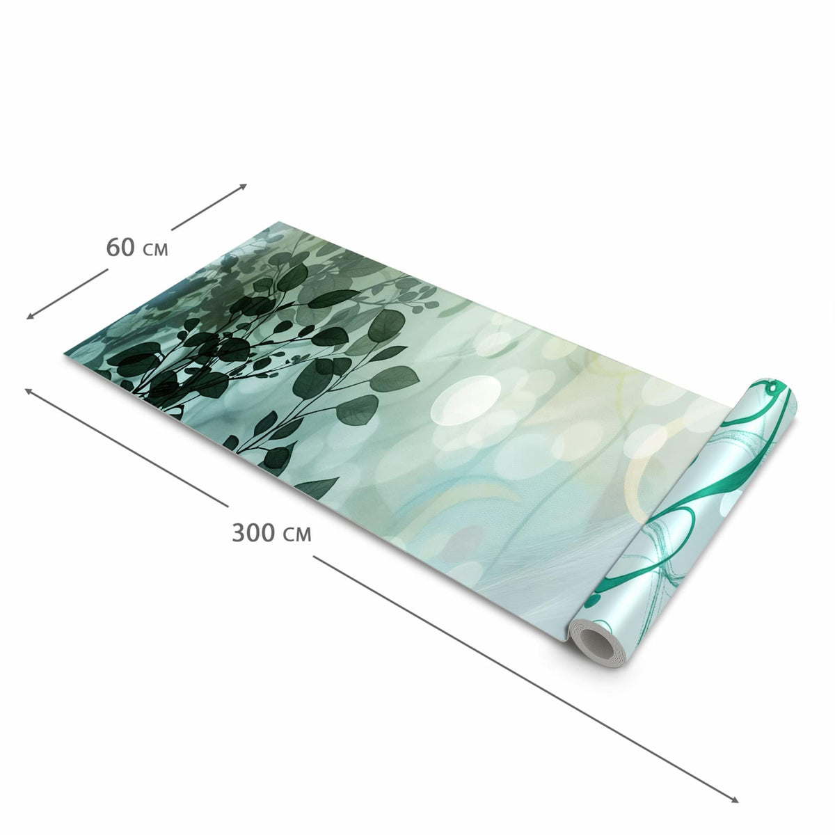 Rutschfester waschbarer Küchenläufer mit Motiv Blättertraum in der Größe 60x300 cm