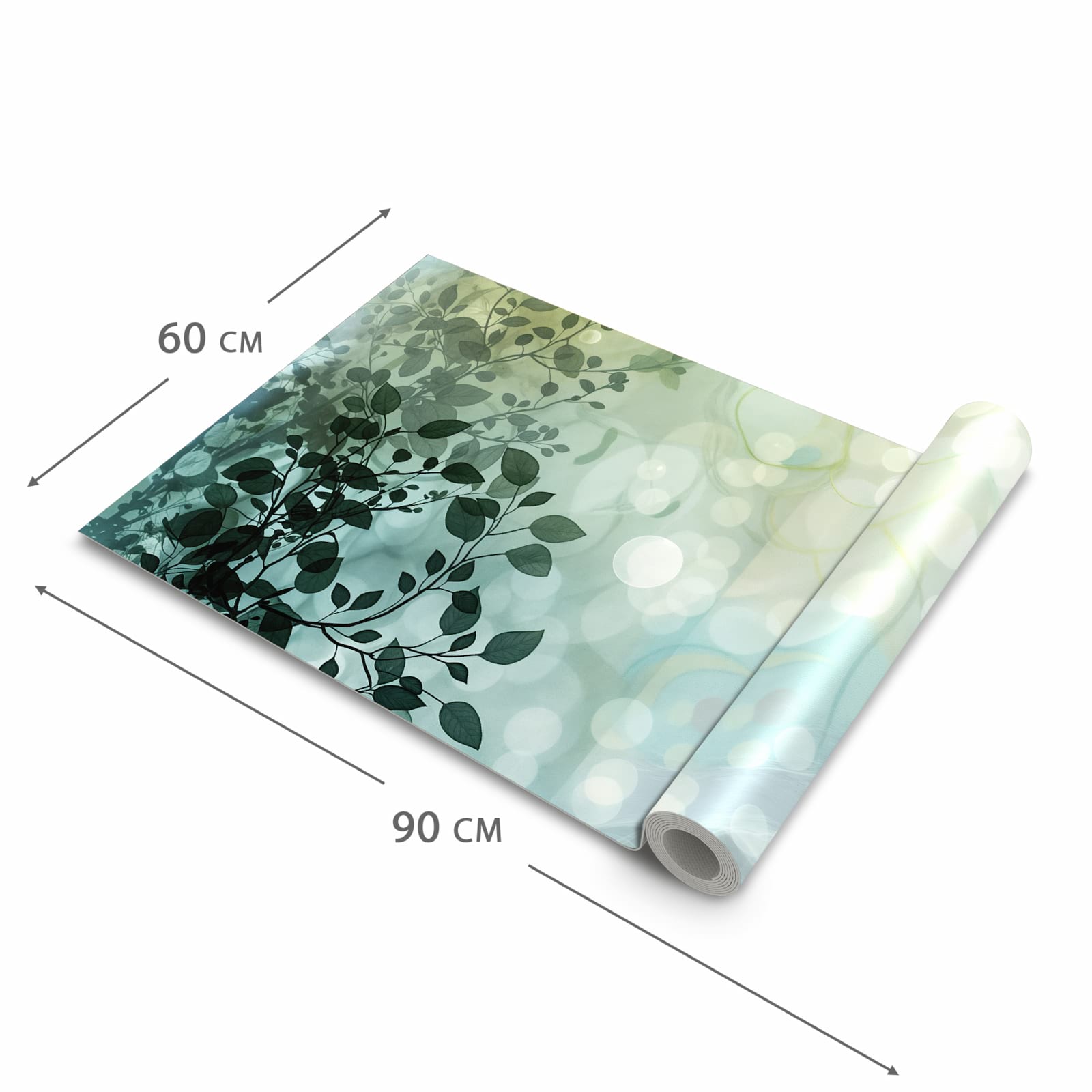 Rutschfester Küchenläufer mit Motiv Blättertraum in der Grösse 60x300 cm - einfach zu reinigen