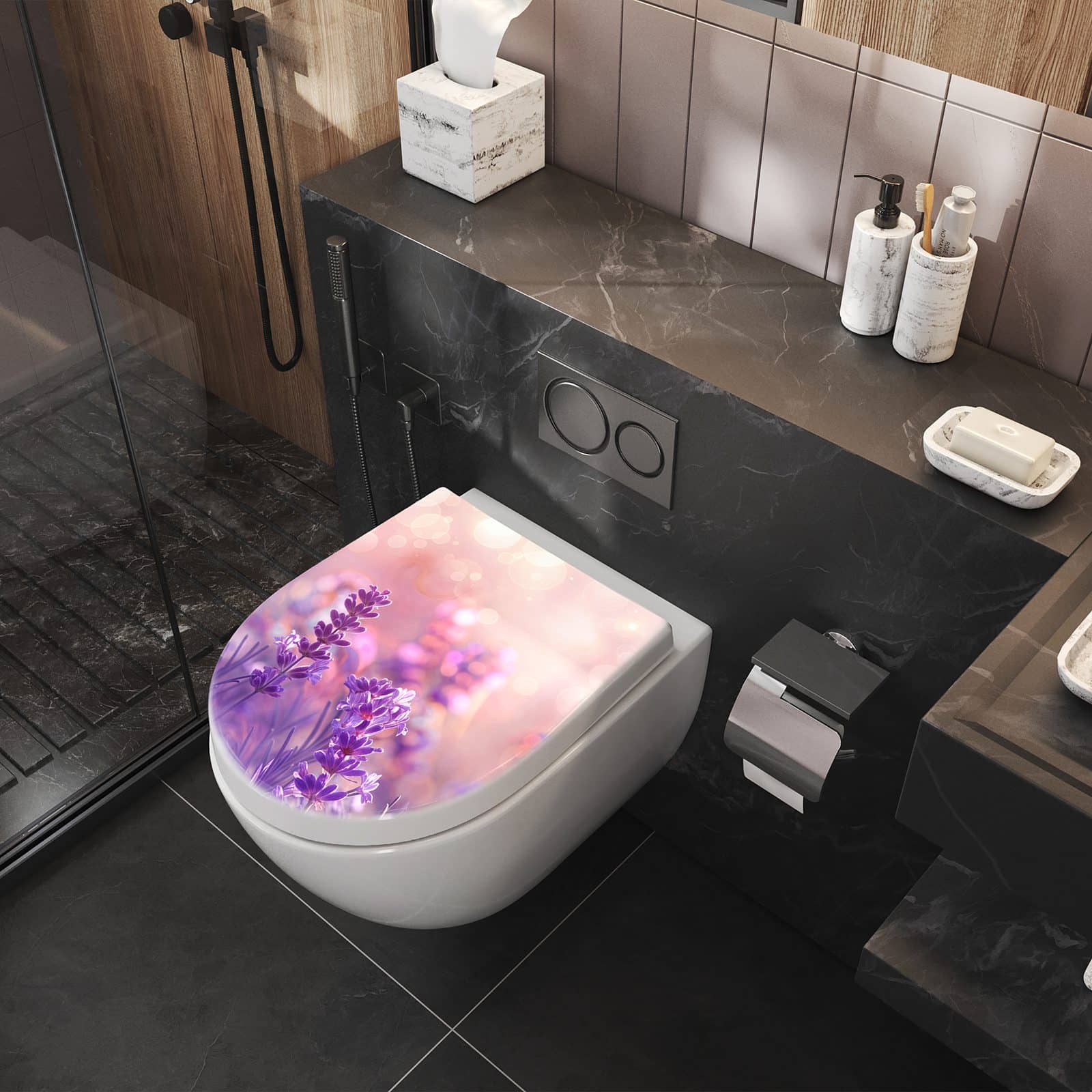 WC-Sitz mit Absenkautomatik Lavendeltraum