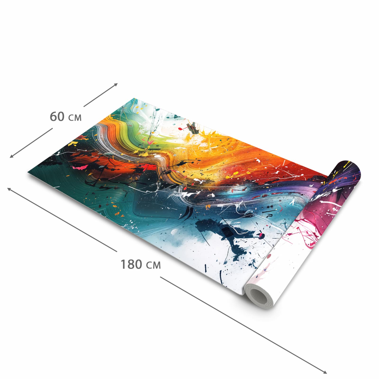 Rutschfester Küchenläufer mit Motiv Farbenexplosion in der Grösse 60x240 cm