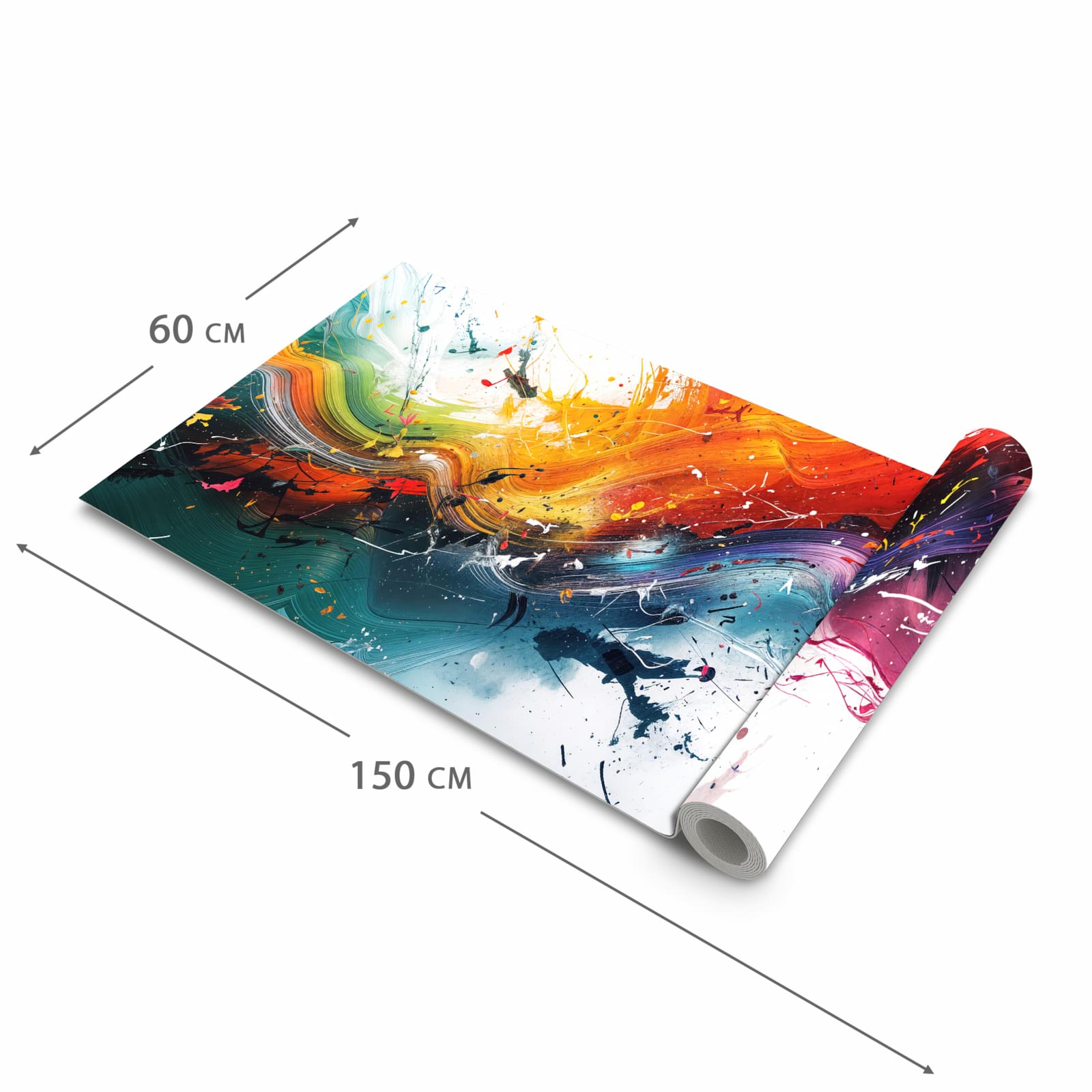 Rutschfester Küchenläufer mit Motiv Farbenexplosion in der Grösse 60x240 cm