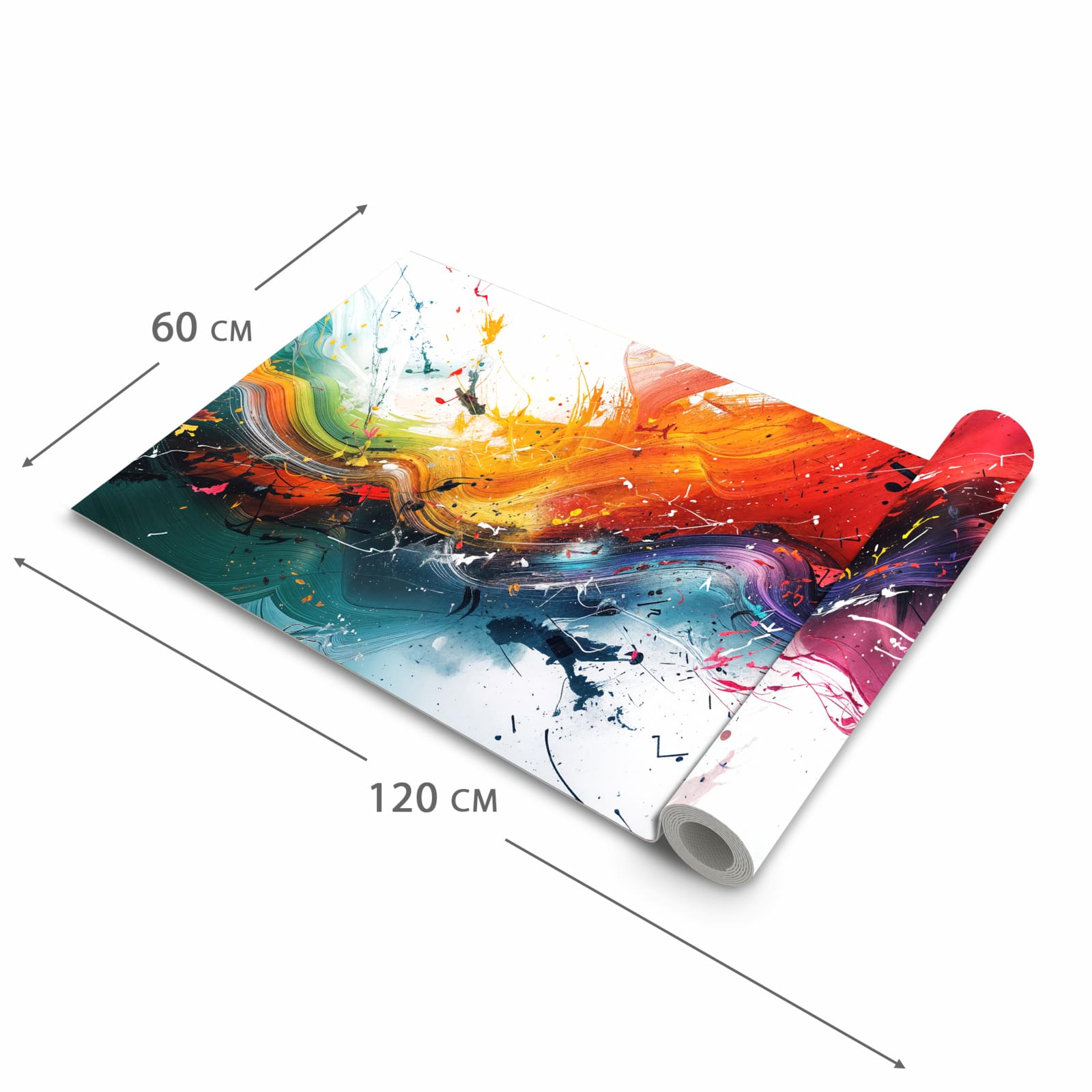 Komfortabler Küchenläufer mit Motiv Farbenexplosion in der Grösse 60x240 cm