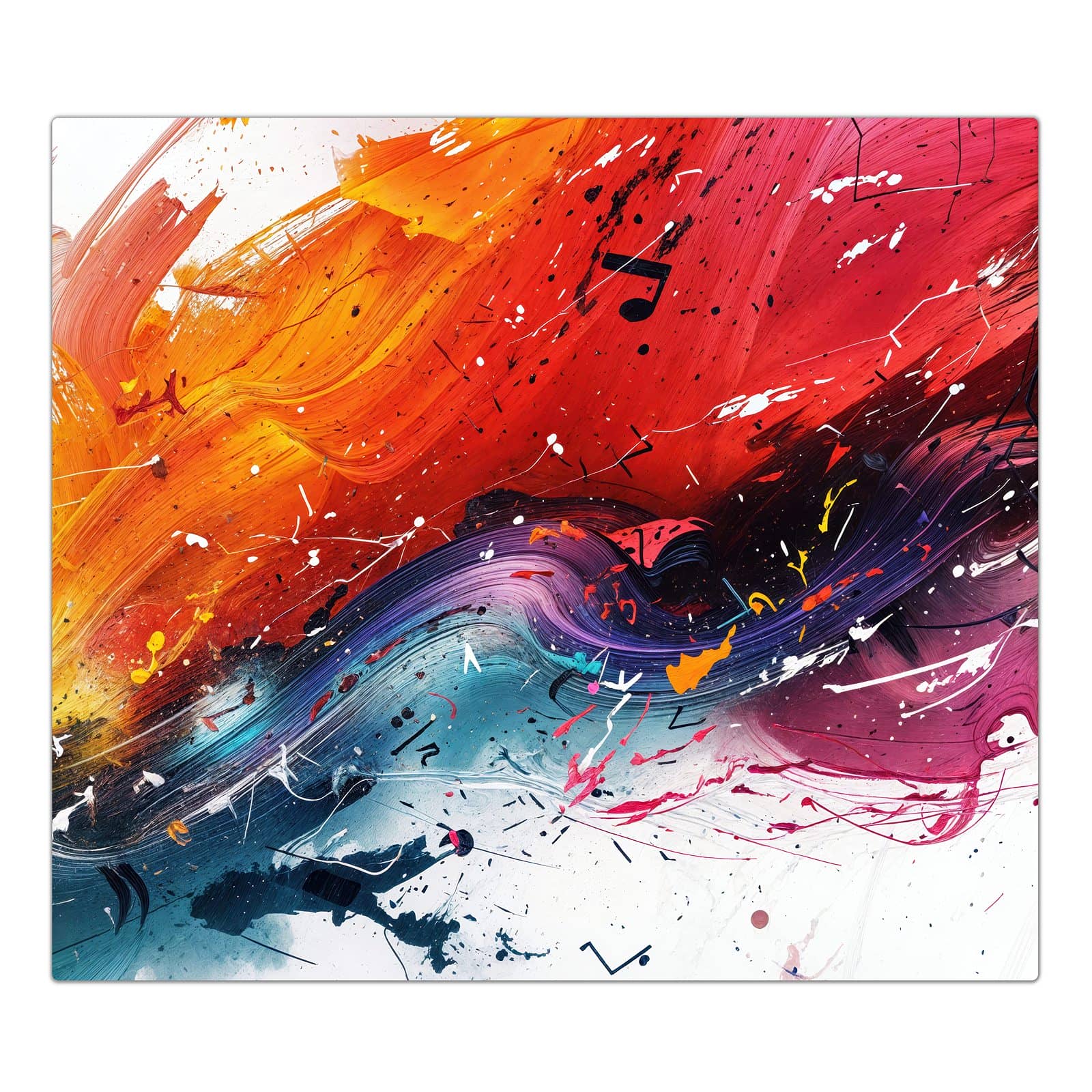 1-teilige Herdabdeckplatte mit Farbenexplosion-Motiv in der Frontansicht #grösse_1-Teilig (60x52cm)