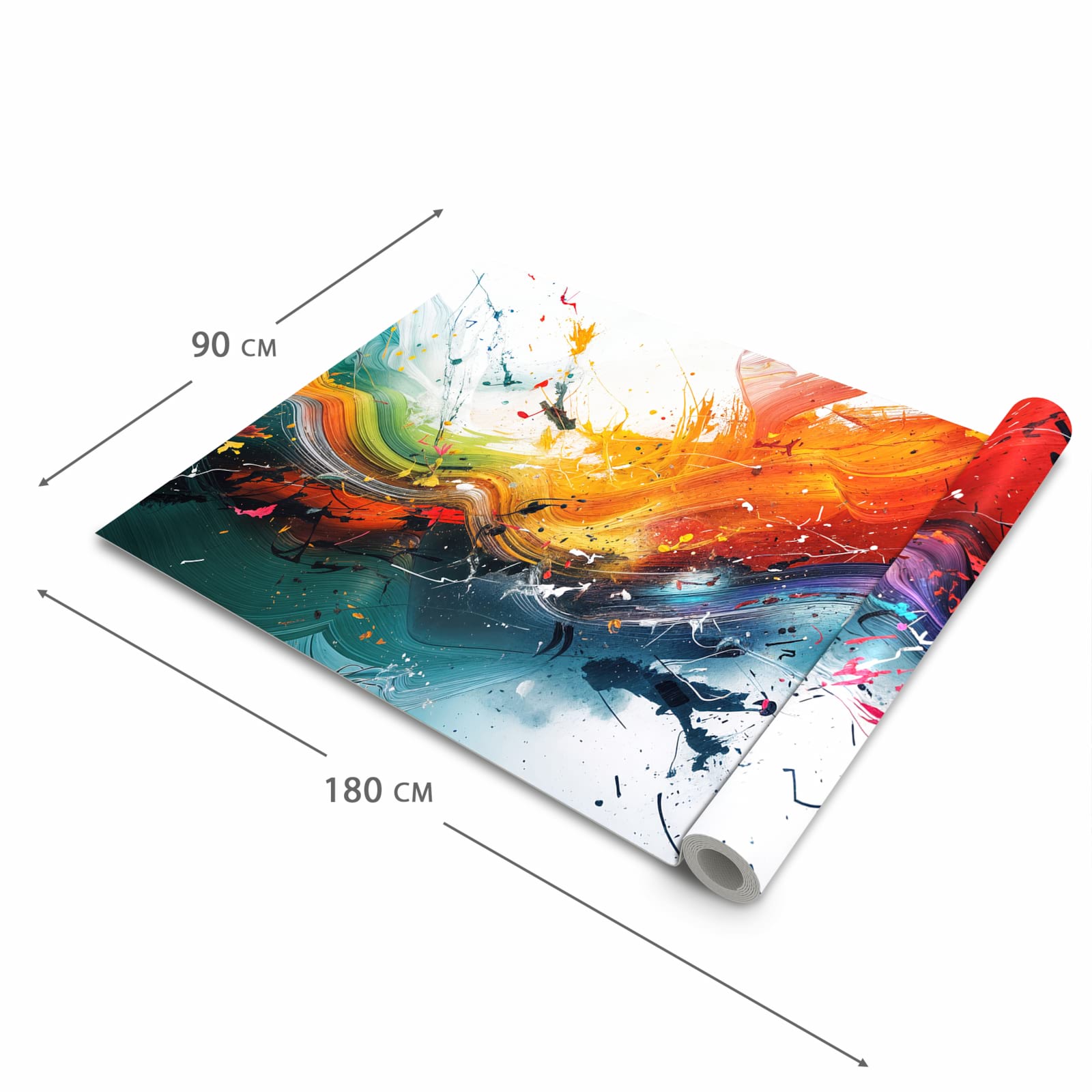 Ordnungsschaffender Küchenteppich mit Motiv Farbenexplosion in der Grösse 60x270 cm