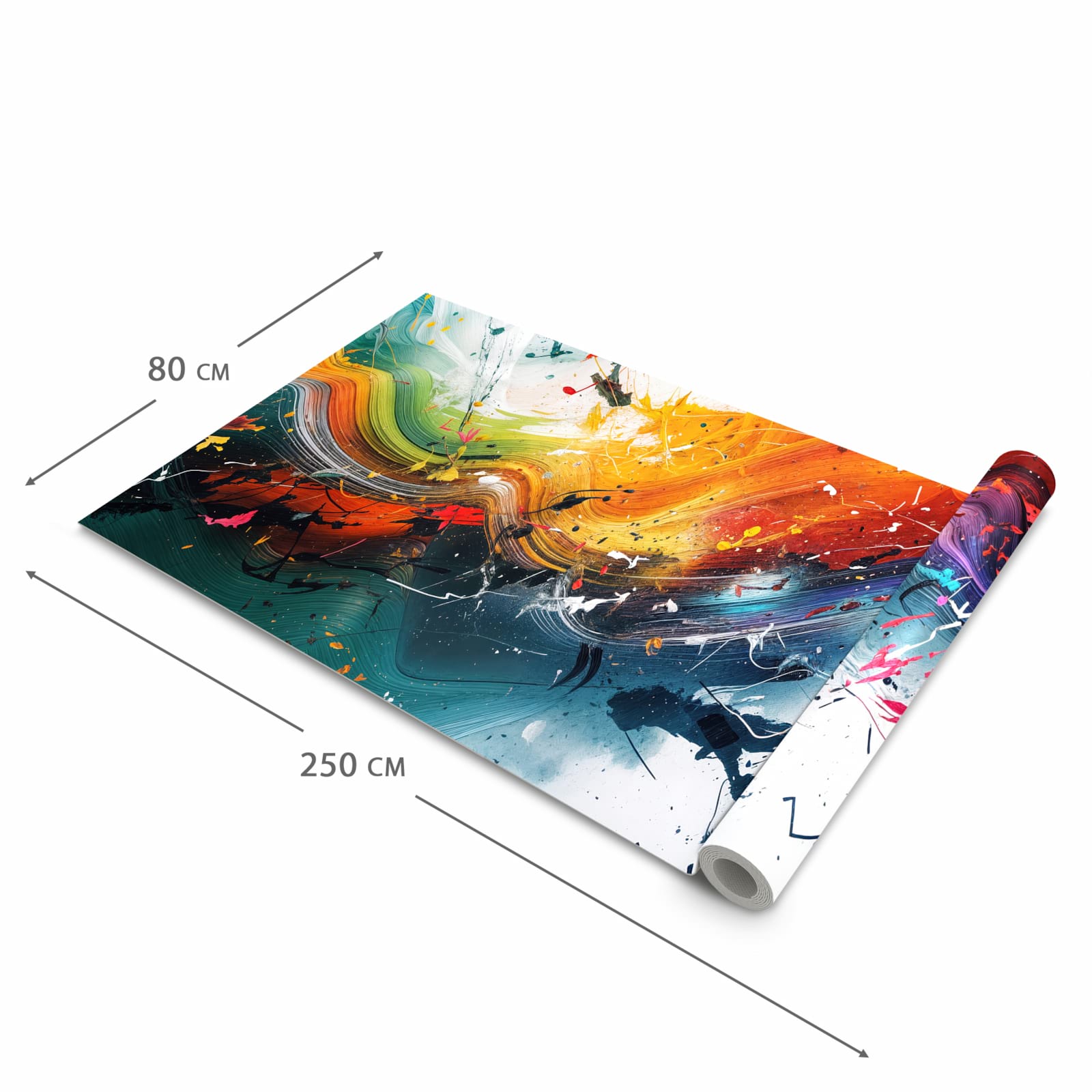 Rutschfester moderner Küchenläufer mit Motiv Farbenexplosion in der Grösse 60x270 cm