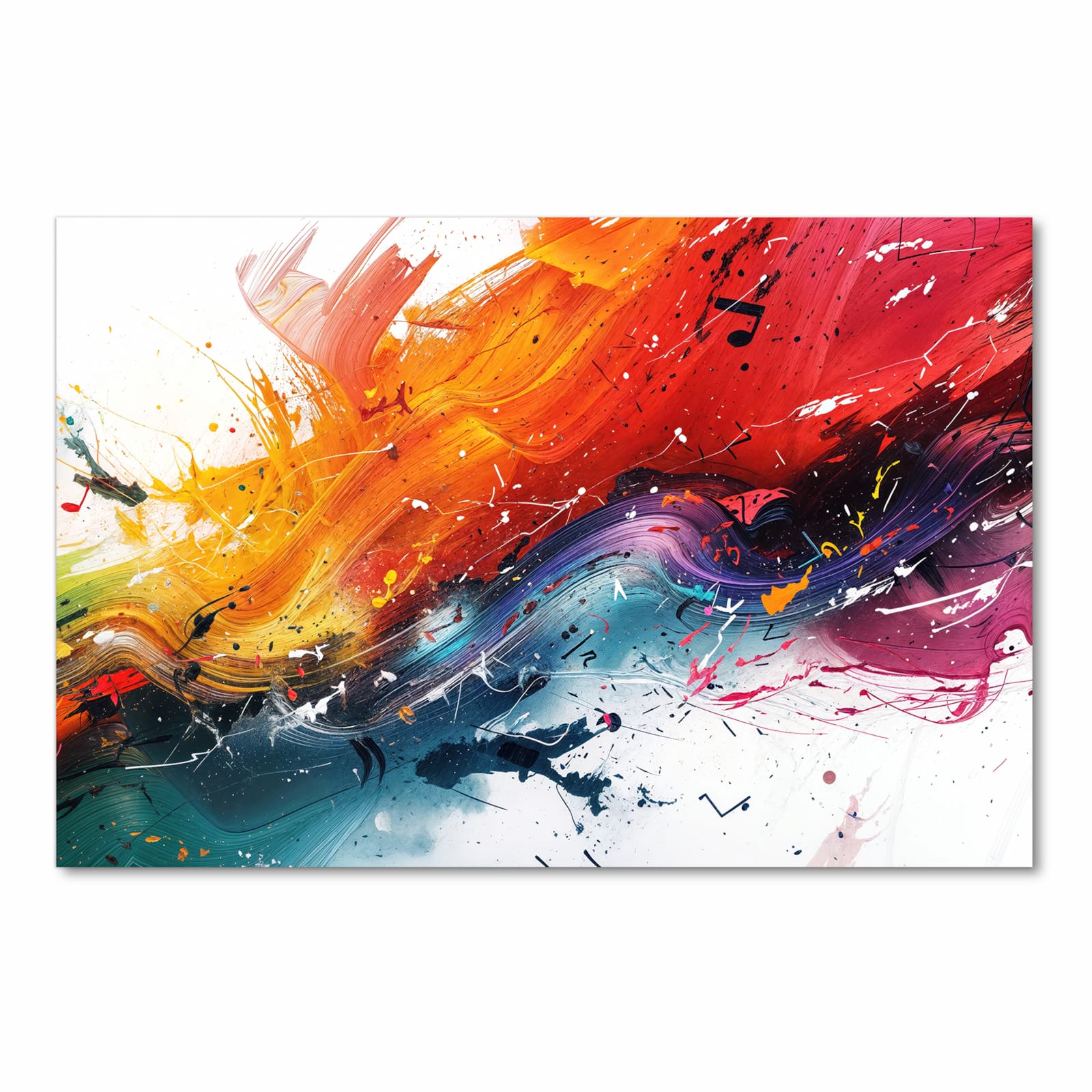 Pflegeleichter rutschfester Küchenläufer mit Motiv Farbenexplosion in Frontansicht