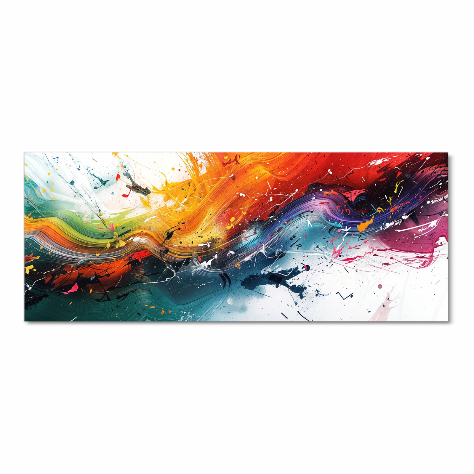 Langlebiger waschbarer Küchenläufer mit Motiv Farbenexplosion in Frontansicht