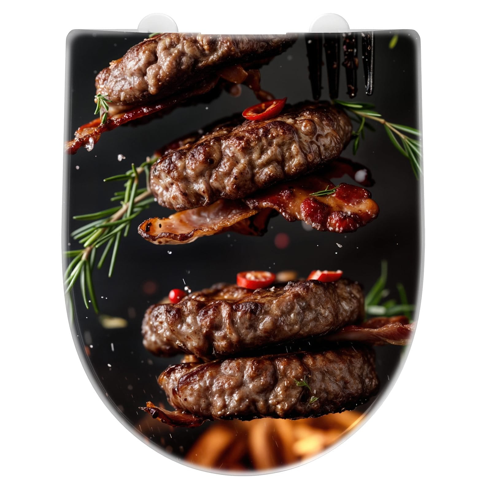 WC-Sitz mit Absenkautomatik Burger mit Bacon