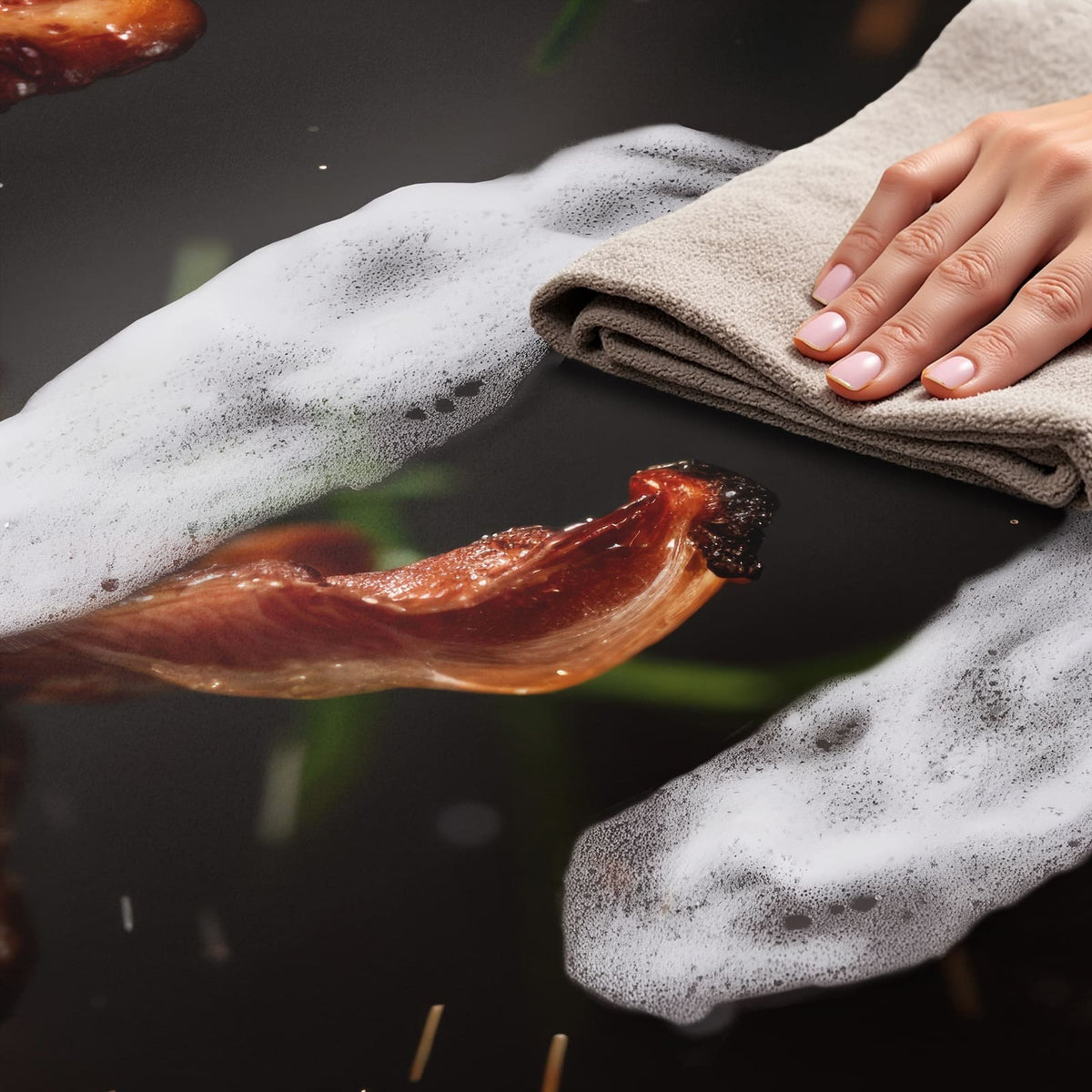 Langlebiger Teppichläufer für die Küche mit Motiv Burger mit Bacon, einfach zu reinigen