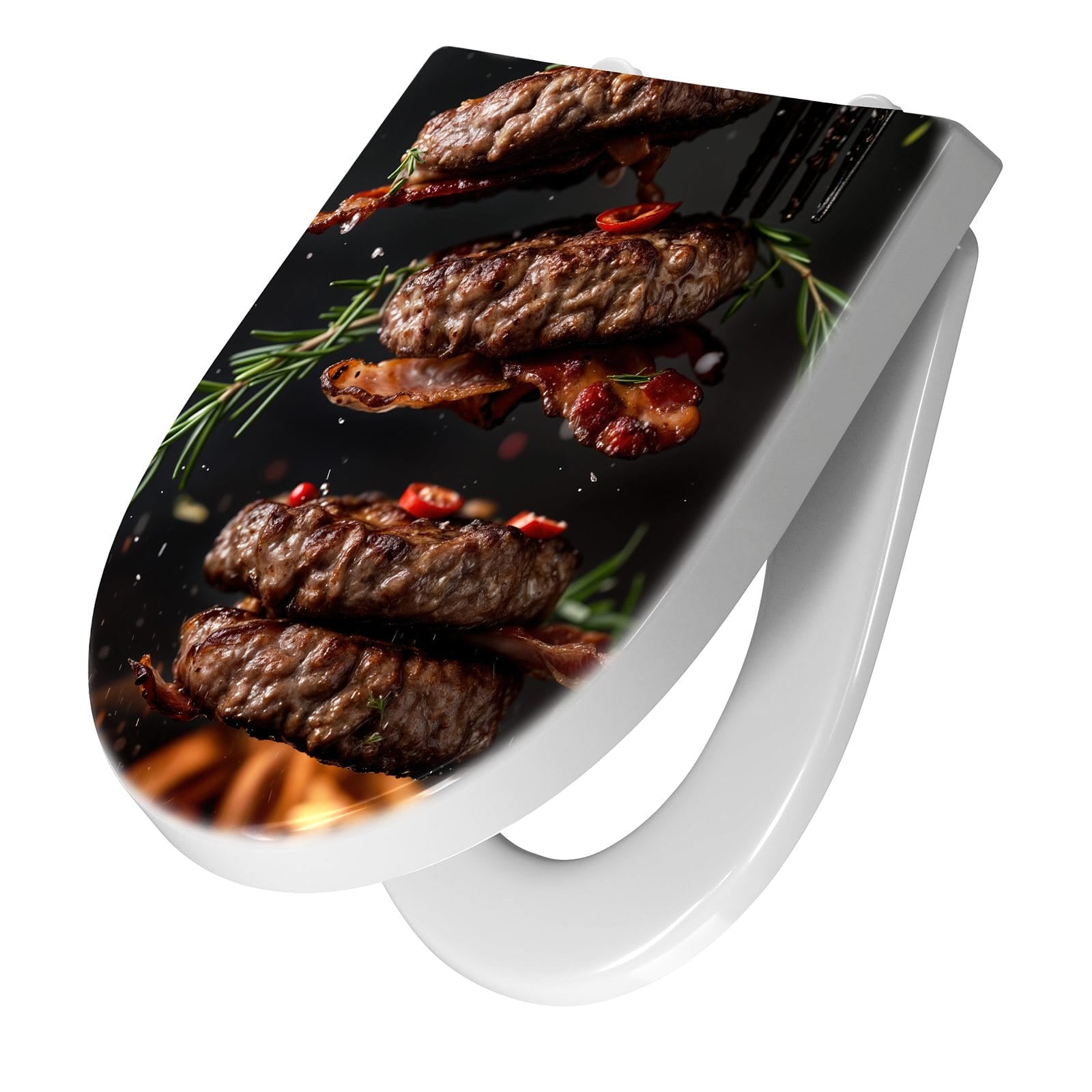 WC-Sitz mit Absenkautomatik Burger mit Bacon