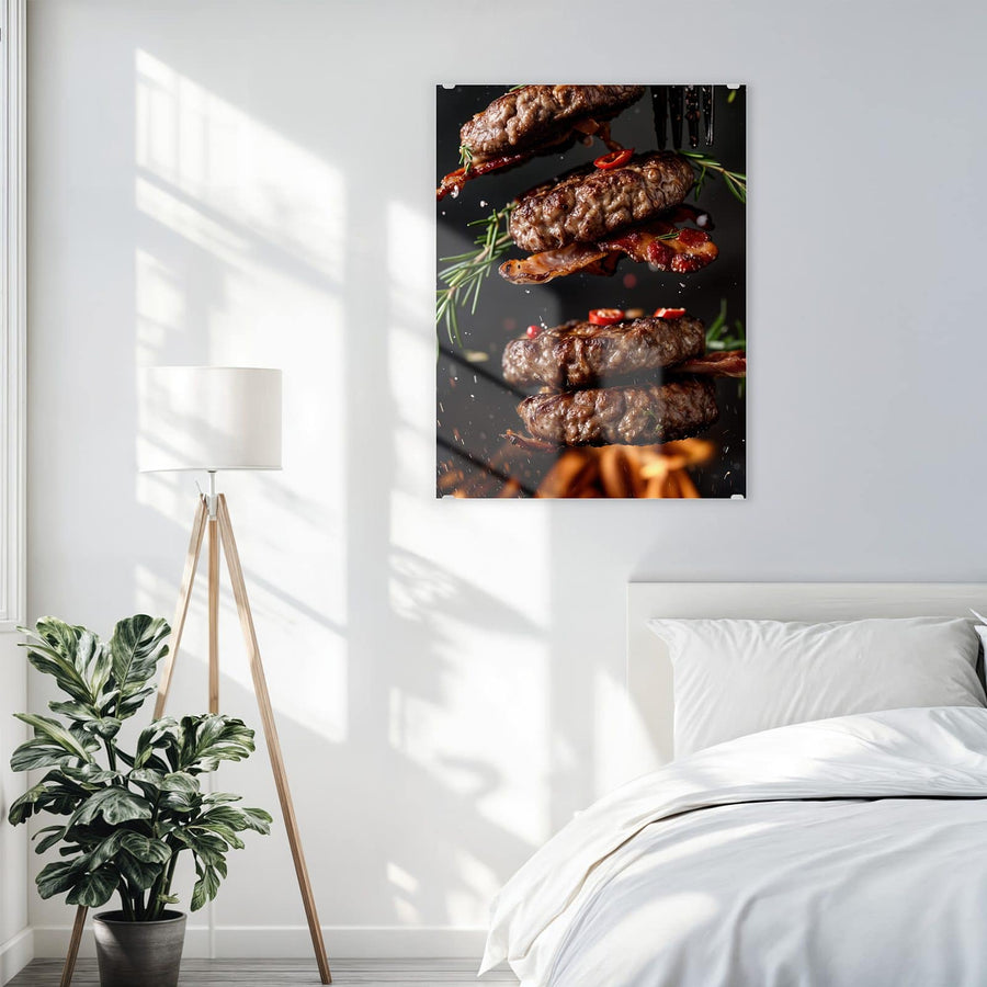 Maße Wandbild - Burger Patties - Hochformat