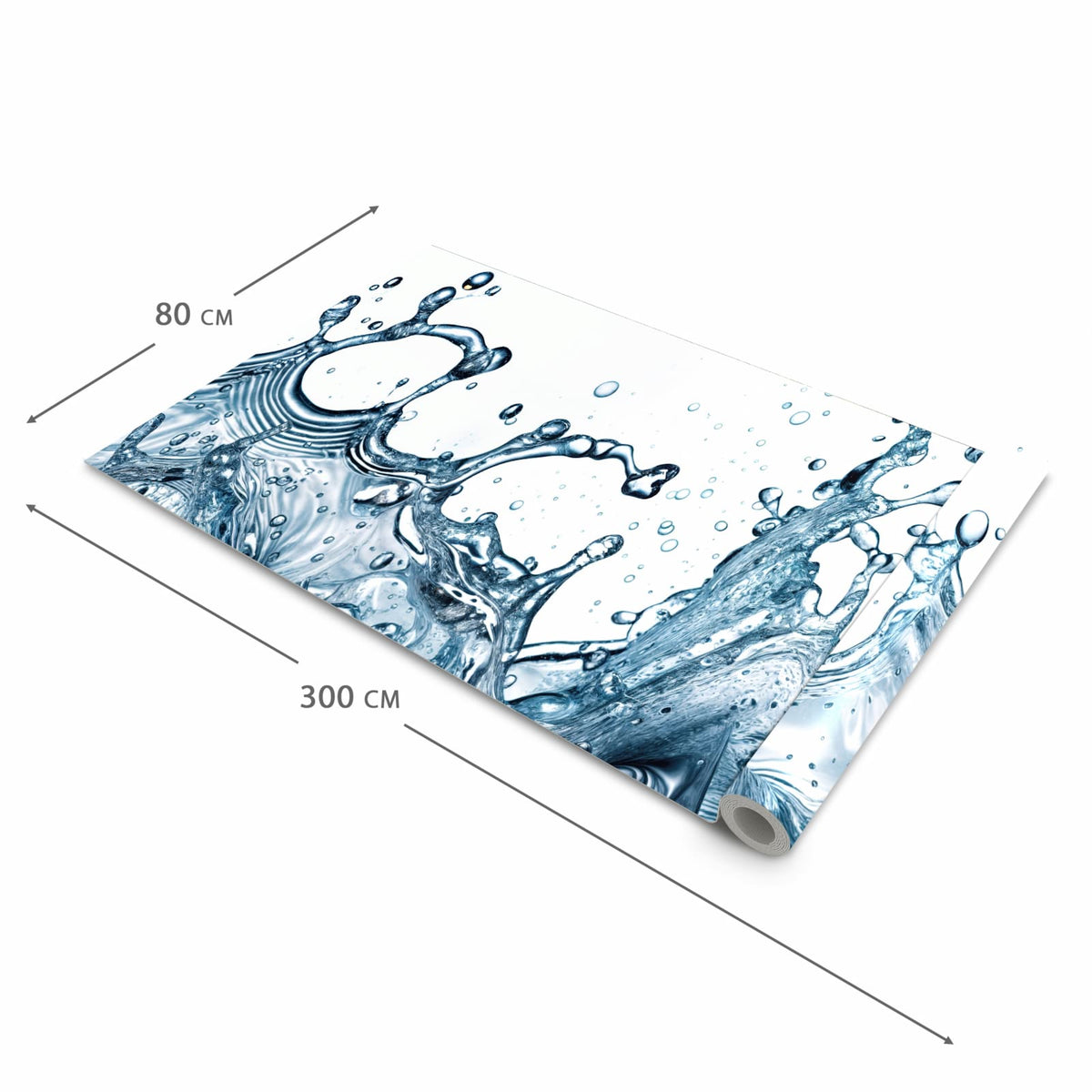 Bodenschonender rutschfester Küchenteppich mit Motiv Wasserspritzer in der Grösse 60x240 cm