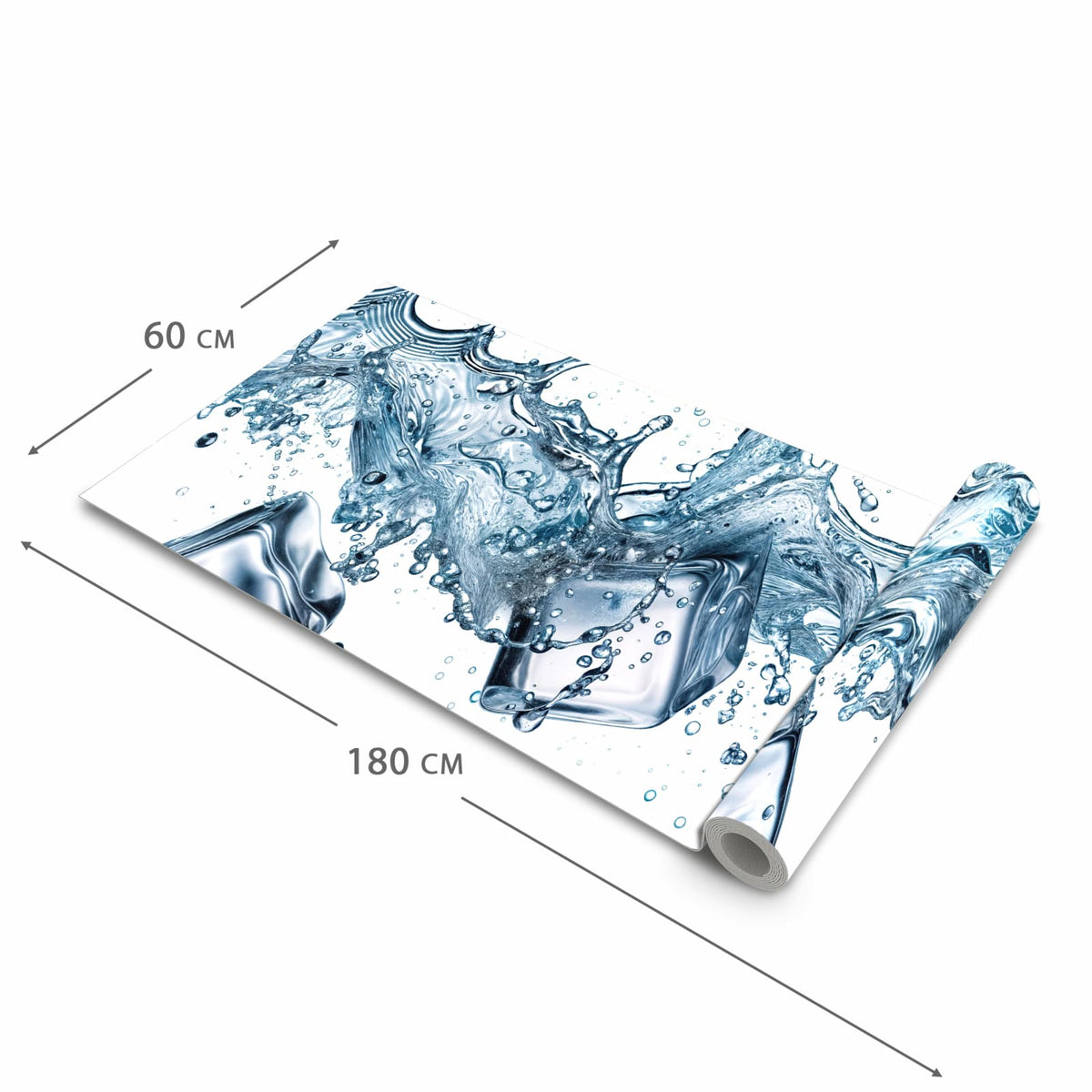 Hygienischer Küchenläufer mit Motiv Wasserspritzer in der Größe 60x240 cm für den Flur