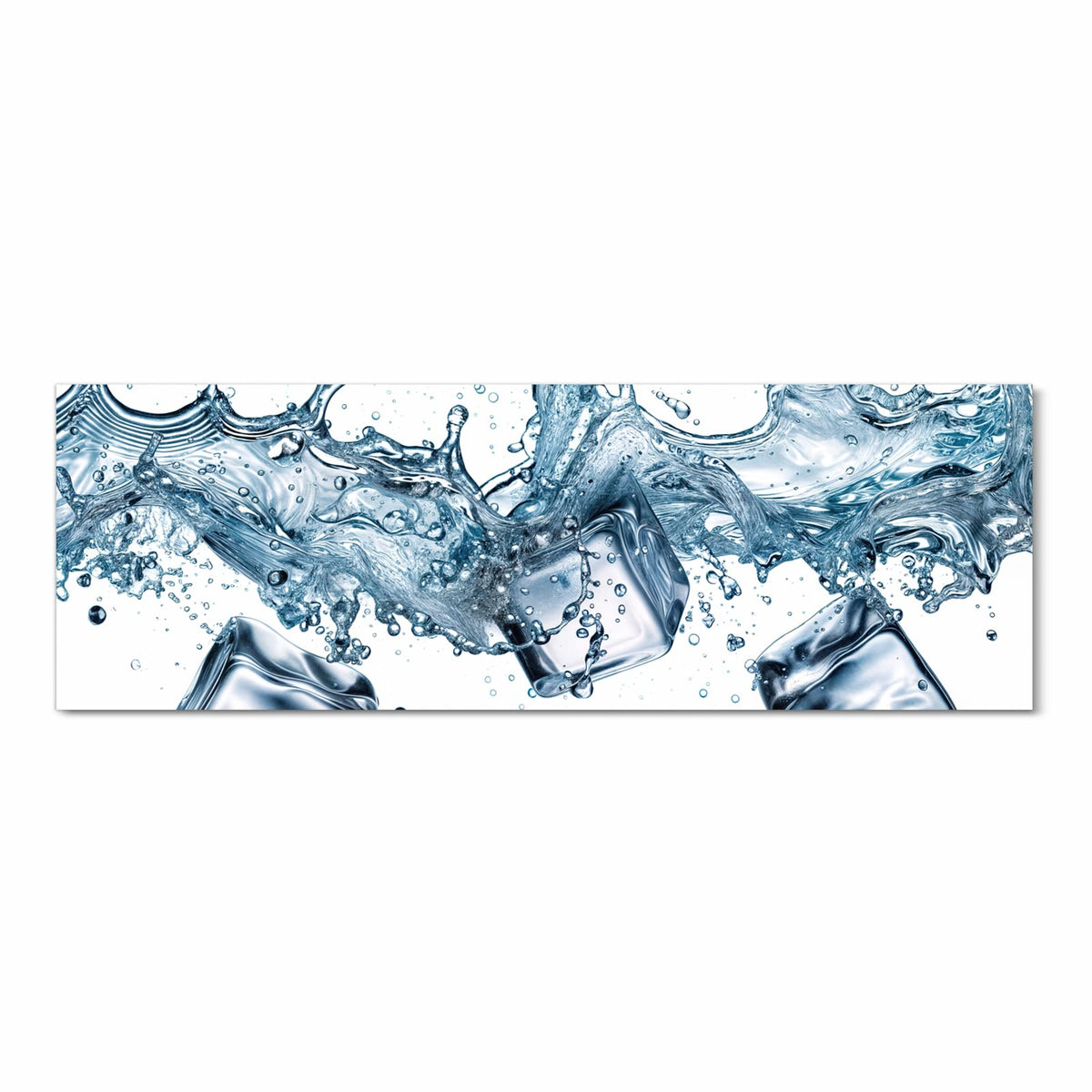 Hygienischer rutschfester Läufer mit Motiv Wasserspritzer in Frontansicht für den Flur