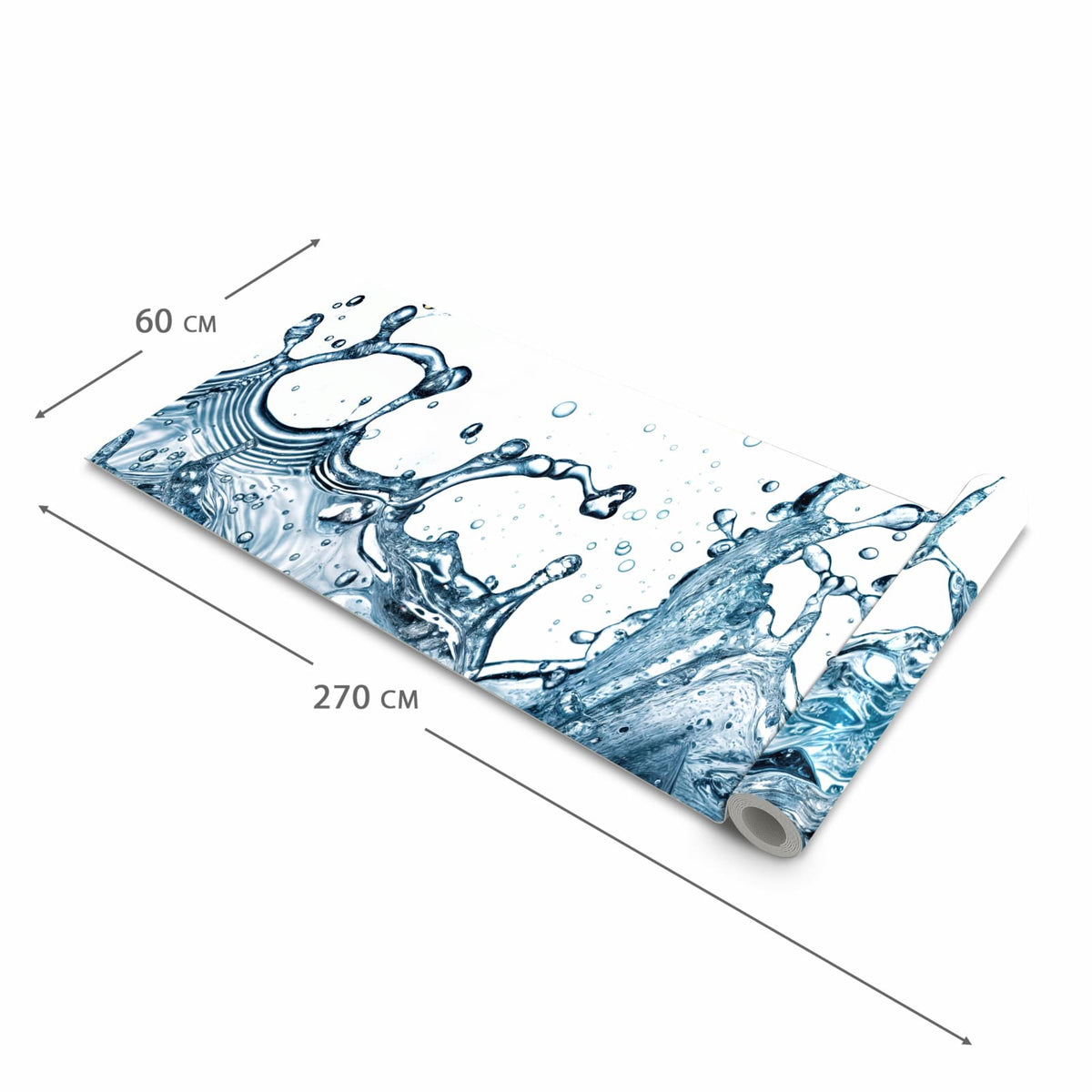 Waschbarer rutschfester Läufer mit Motiv Wasserspritzer in der Grösse 60x240 cm