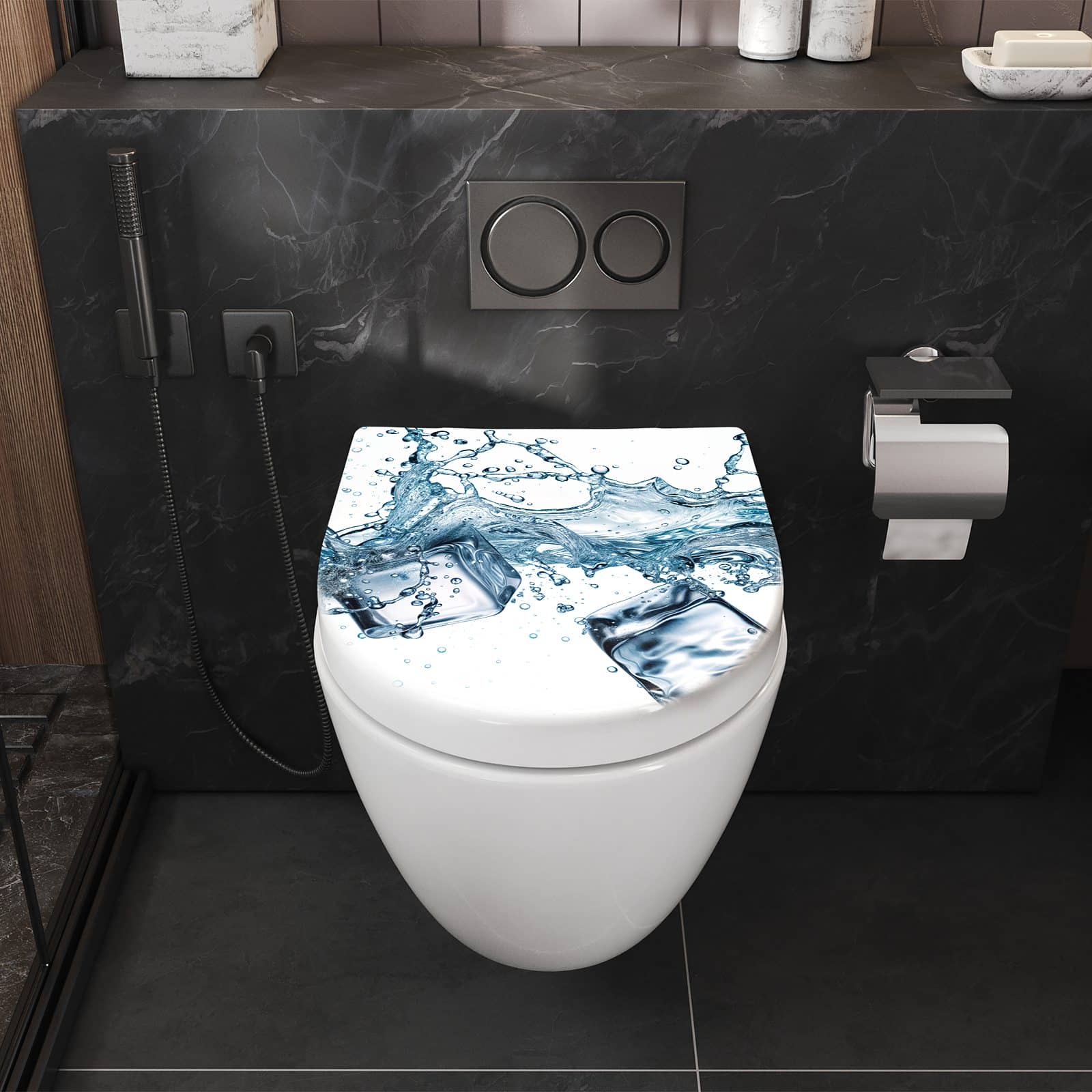 WC-Sitz mit Absenkautomatik Wasserspritzer
