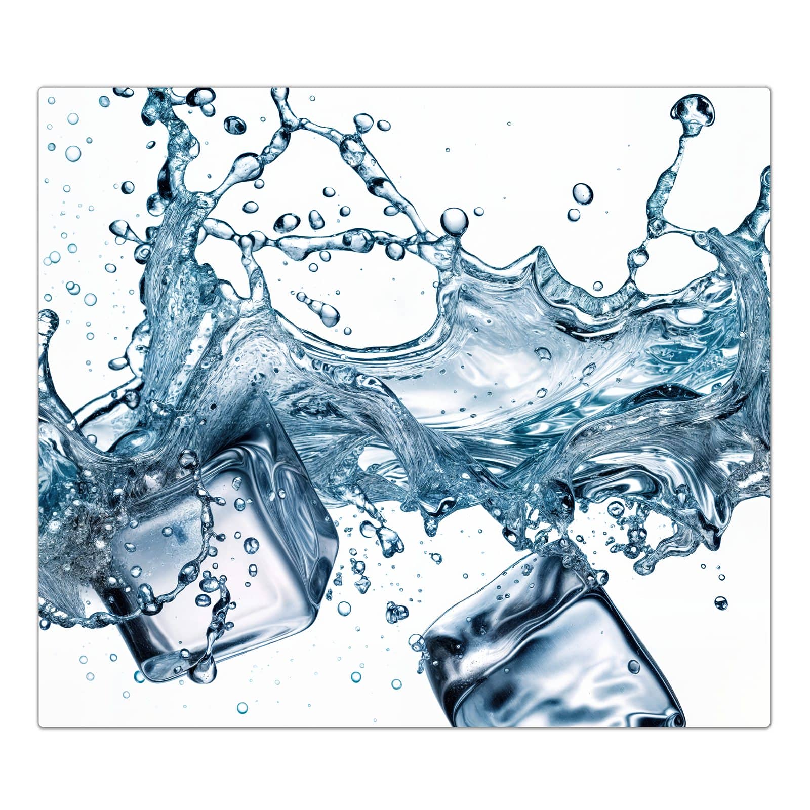 1-teilige Glasplatte für Herd mit Wasserspritzer-Motiv in der Frontansicht #grösse_1-Teilig (60x52cm)