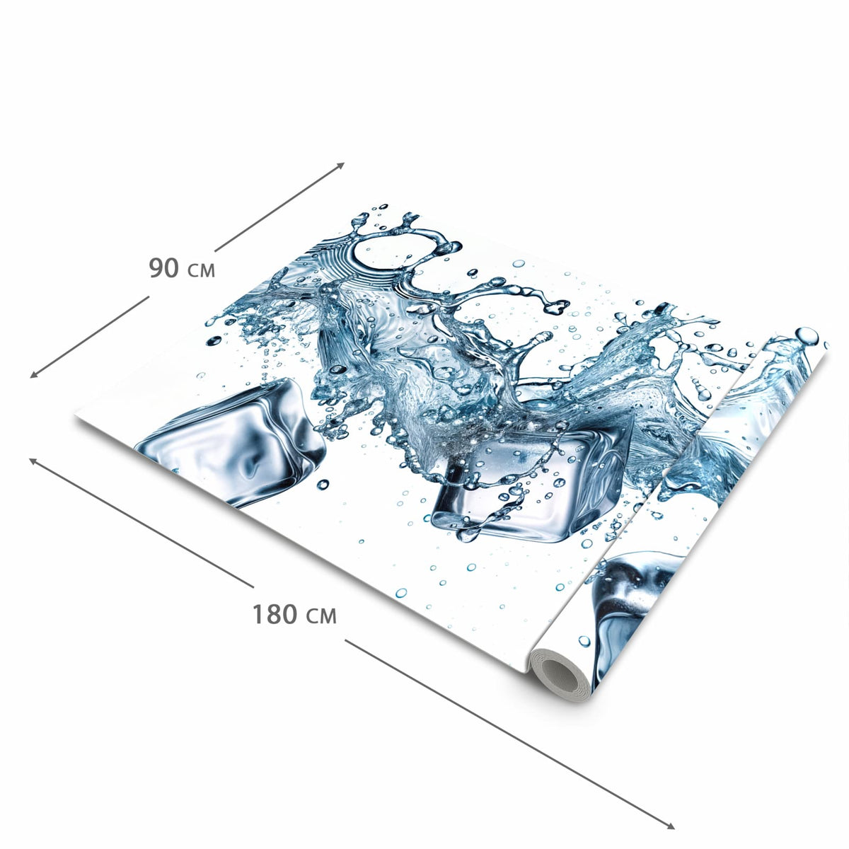 Farbbeständiger Bodenläufer mit Motiv Wasserspritzer in der Grösse 60x240 cm