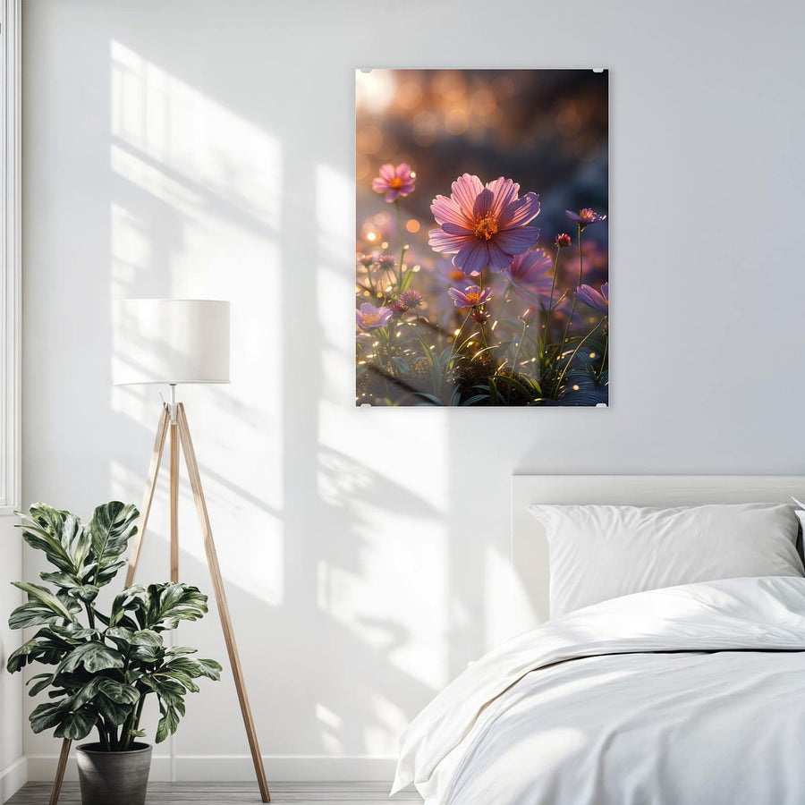 Maße Wandbild - Rosa Blütenwiese - Hochformat