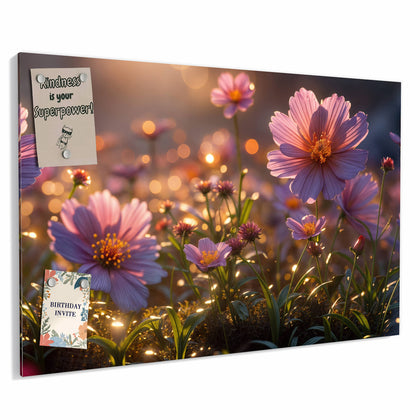 Metall Magnettafel mit dem Motiv Rosa Blütenwiese