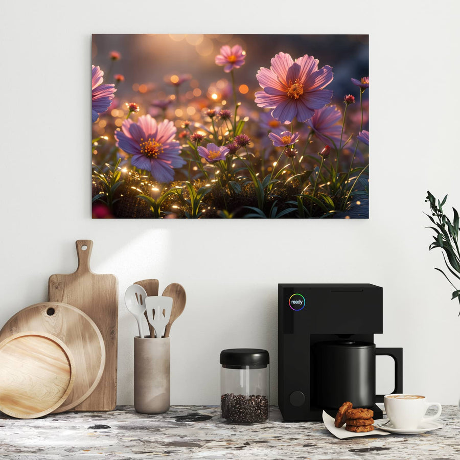 Maße Metall Magnettafel - Rosa Blütenwiese