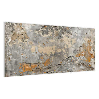 Glas Magnettafel mit dem Motiv Putz in Grau und Ocker