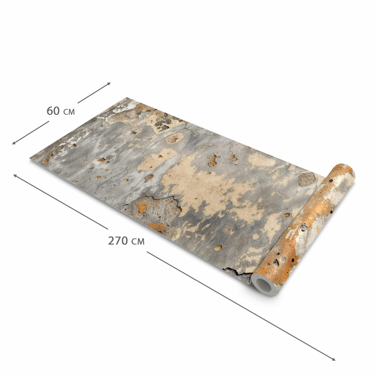Schmutzabweisender waschbarer Küchenteppich mit Motiv Wand Verwitterte in der Grösse 60x150 cm