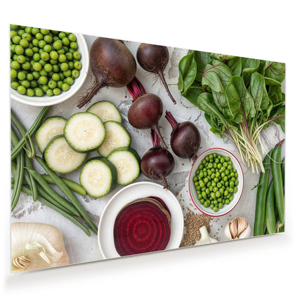 Wandbild mit dem Motiv Rote Bete und Erbsen