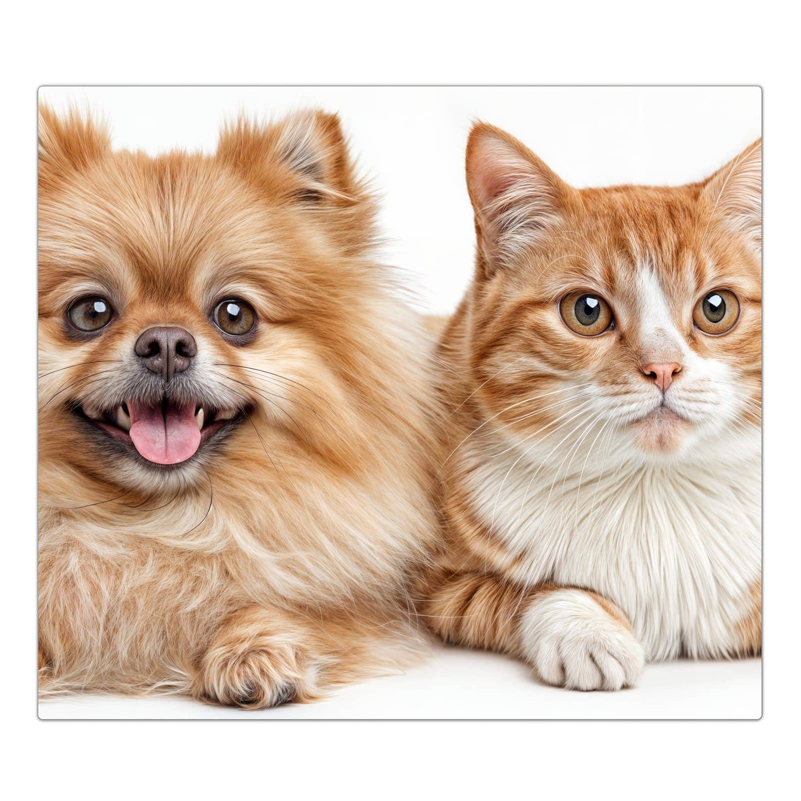 1-teilige Herdabdeckung mit Hund und Katze-Motiv in der Frontansicht #grösse_1-Teilig (60x52cm)