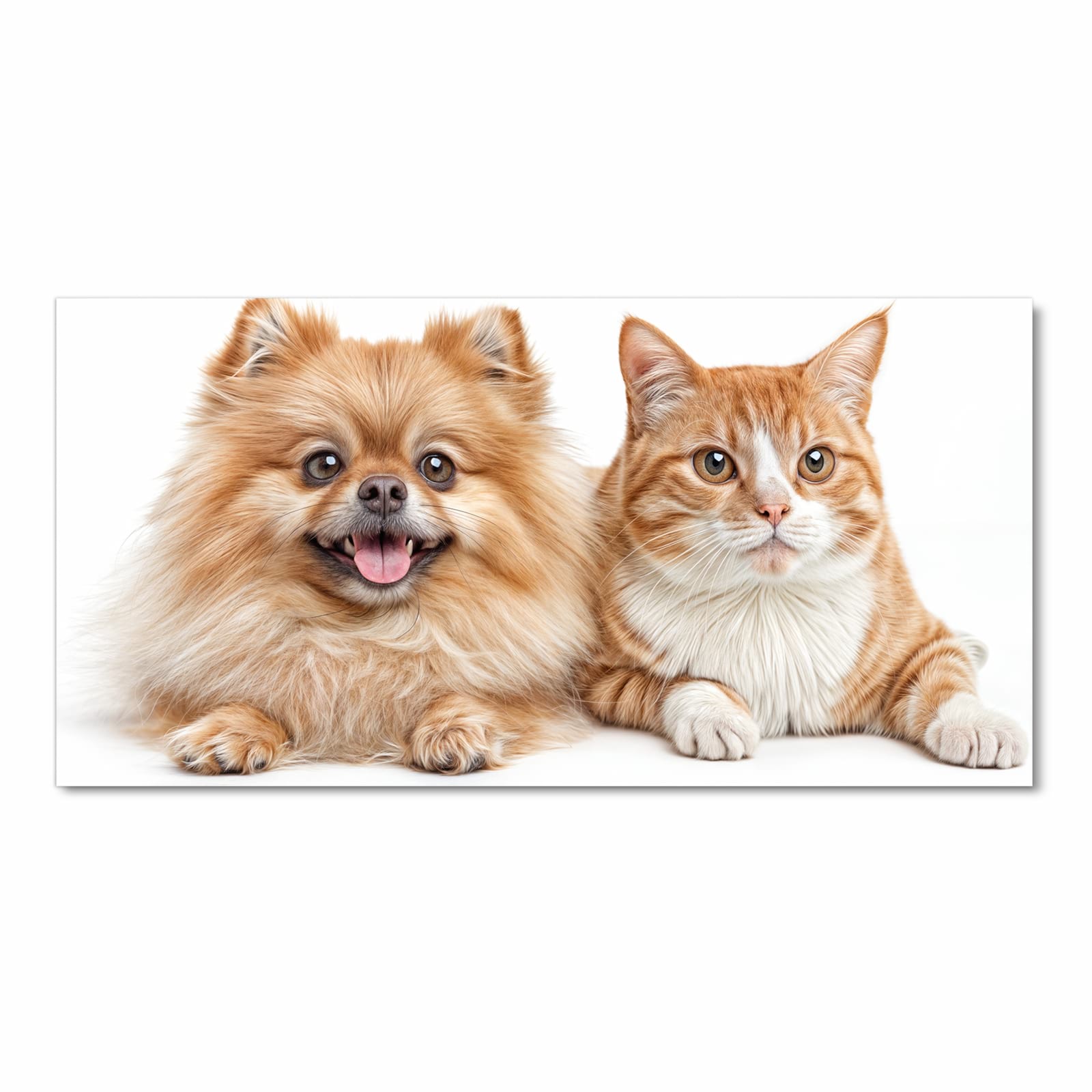 Feuchtigkeitsresistenter Küchenläufer mit Motiv Hund und Katze in Frontansicht zum Waschen