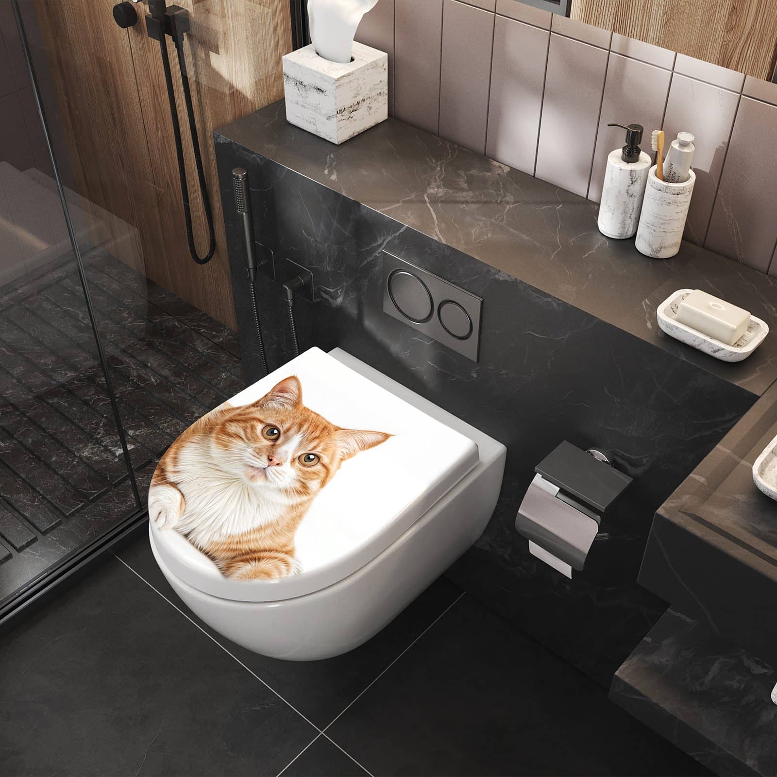 WC-Sitz mit Absenkautomatik Hund und Katze