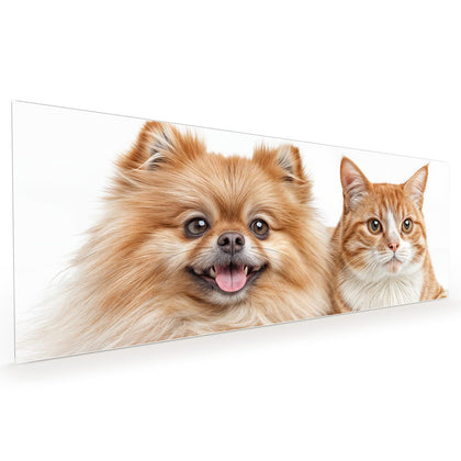 Küchenrückwand mit dem Motiv Spitz und Katze
