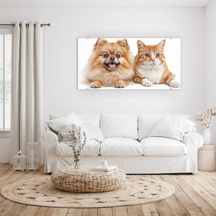 Maße Wandbild - Spitz und Katze - Querformat