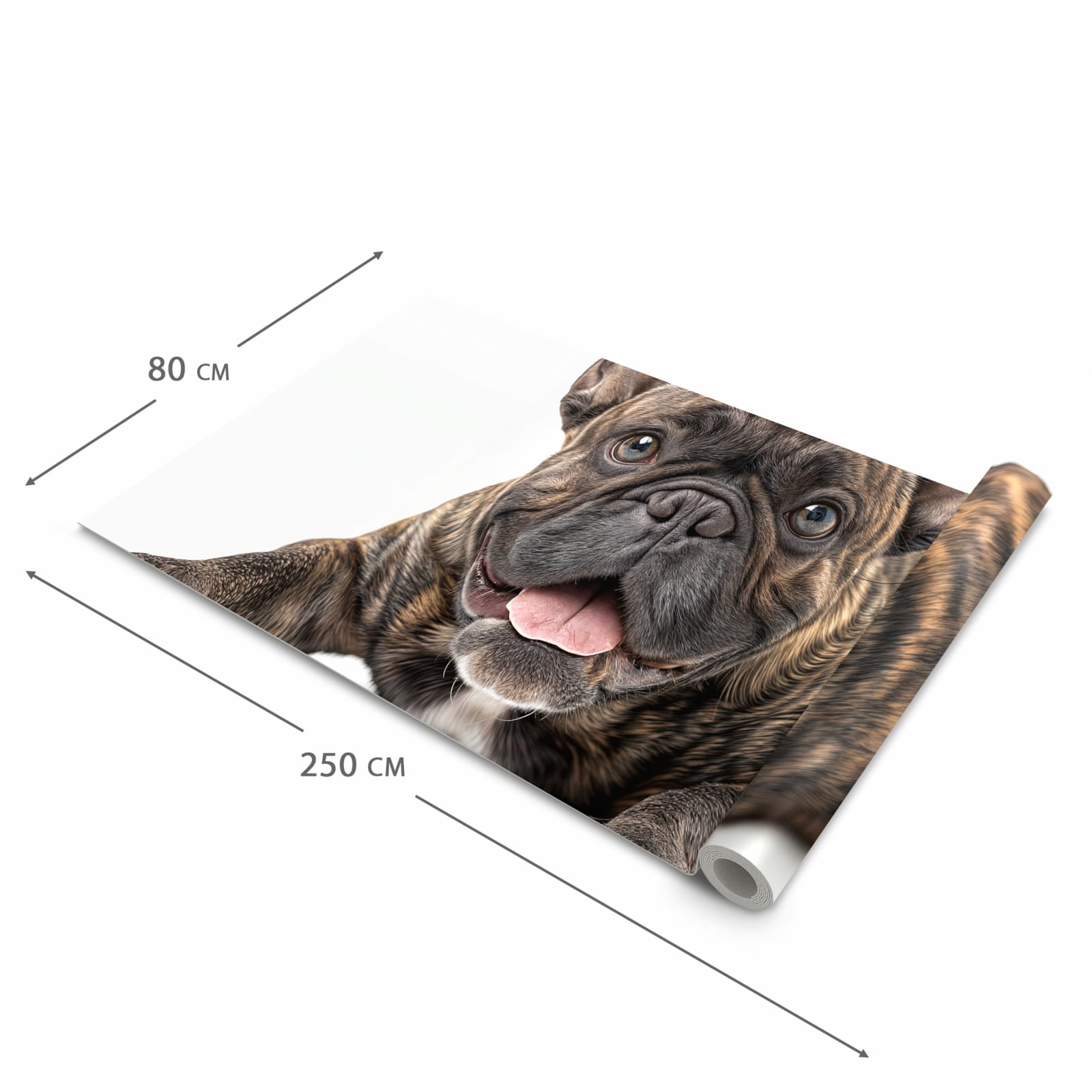 Komfortabler Bodenläufer mit Motiv Bulldogge von Französische in der Grösse 90x240 cm